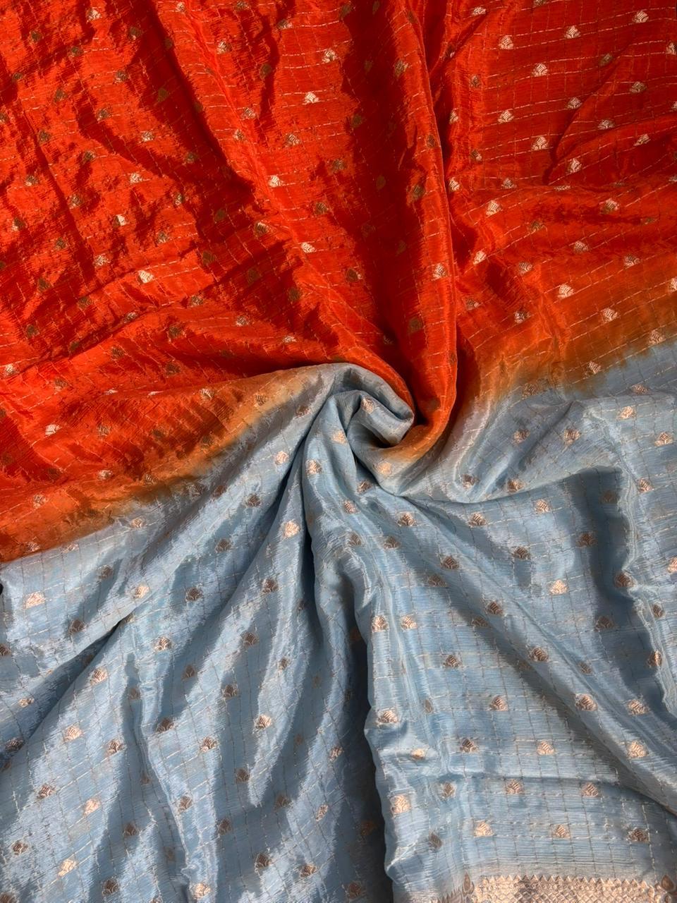 dual shade chinnon sarees