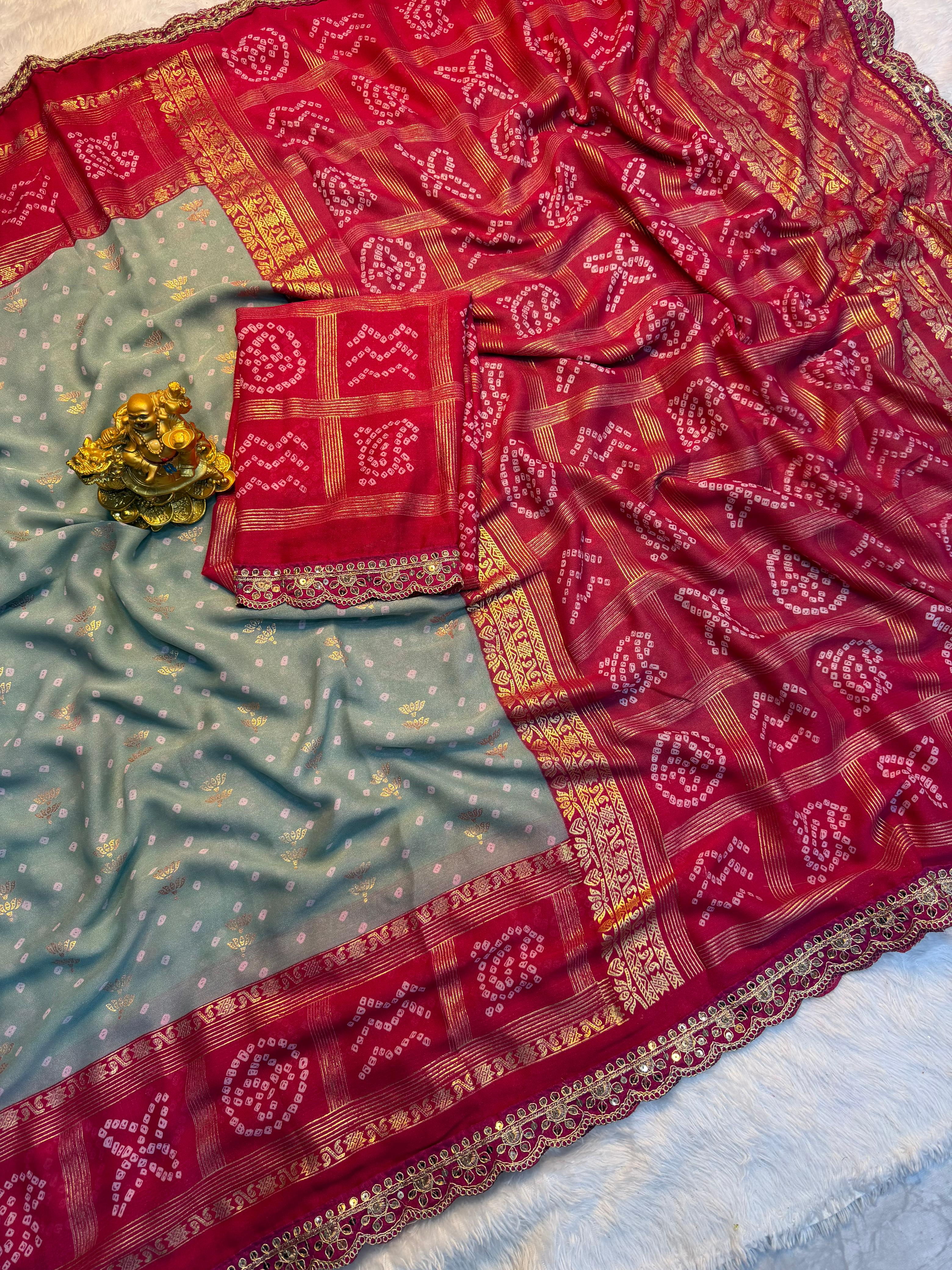 Heavy malai  design saree