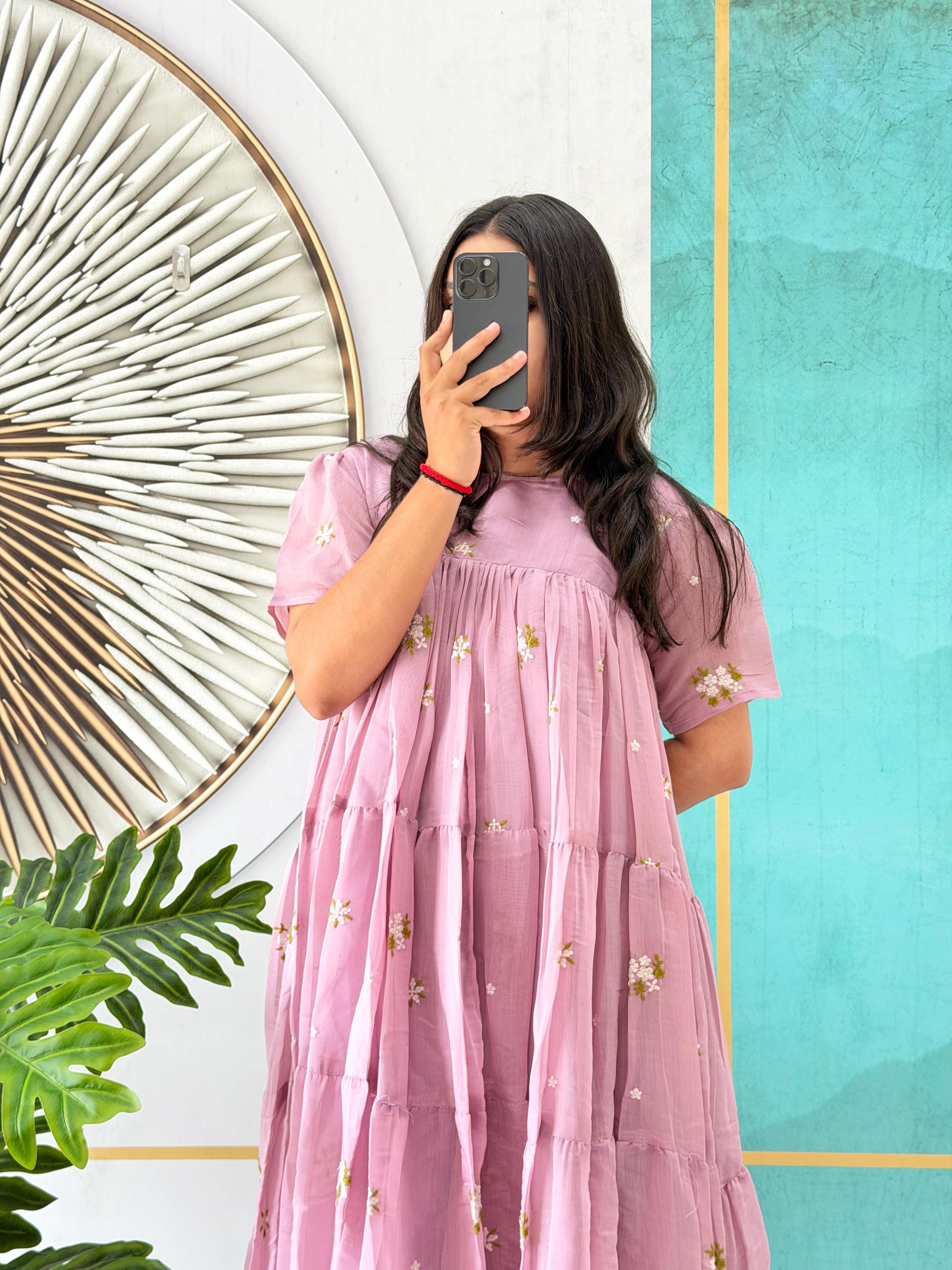 Mull cotton chenderi midi gown