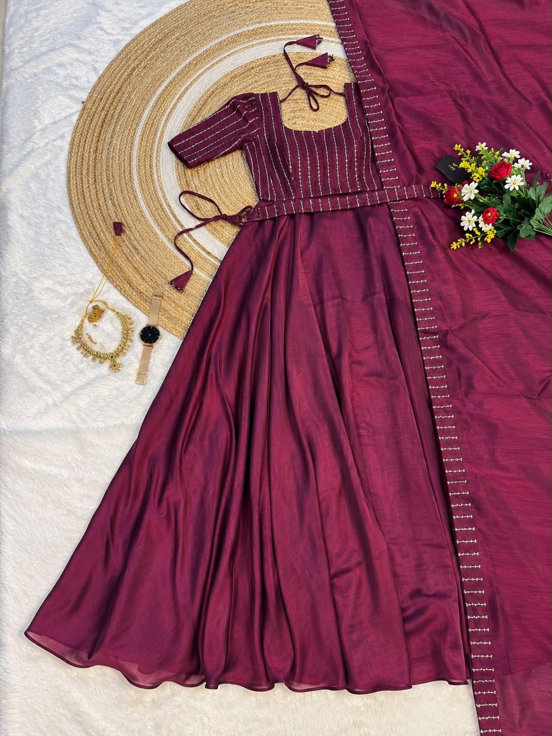 Blooming vichitra silk 3 in one outfit ✨