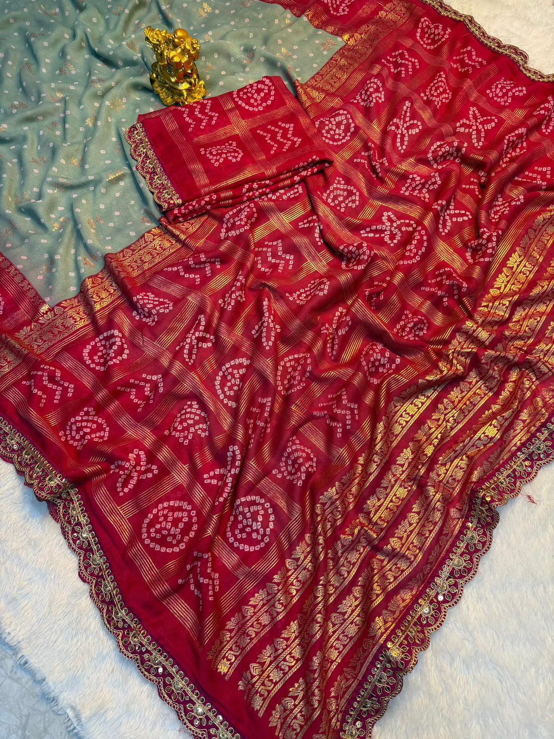 Heavy malai  design saree