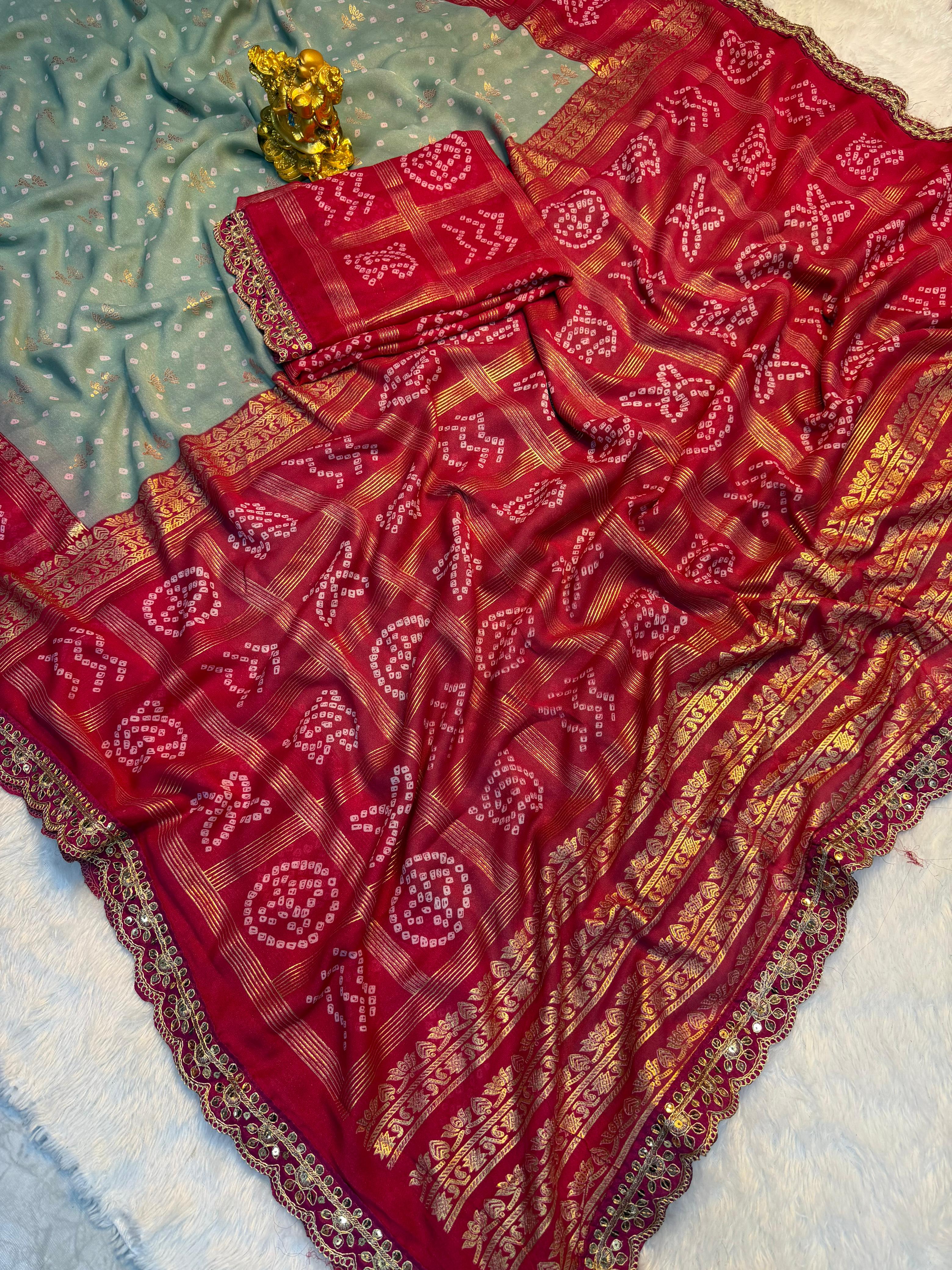 Heavy malai  design saree