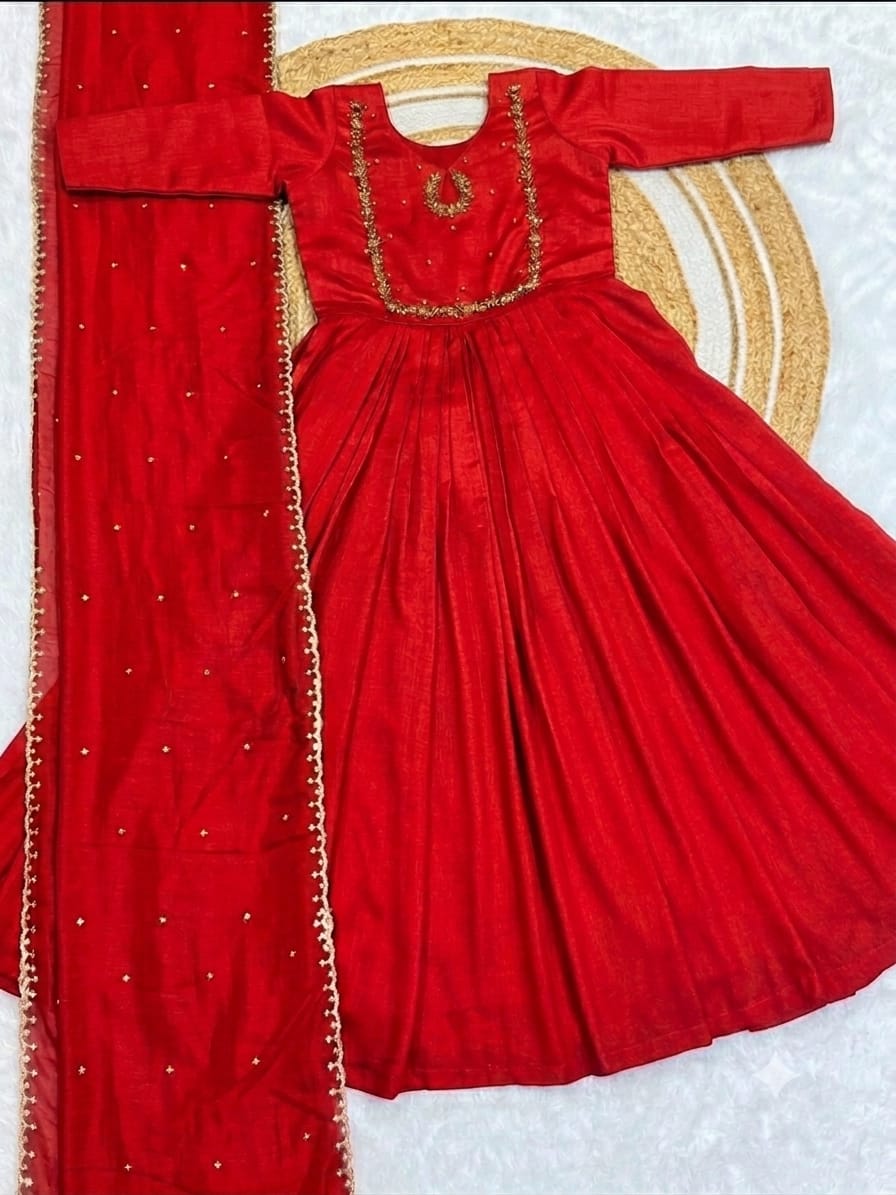 Vichitra silk anarkali suit ✨