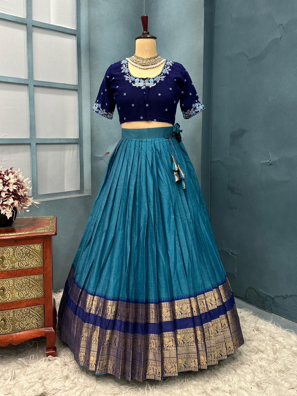 Kanchi cotton silk traditional lehenga