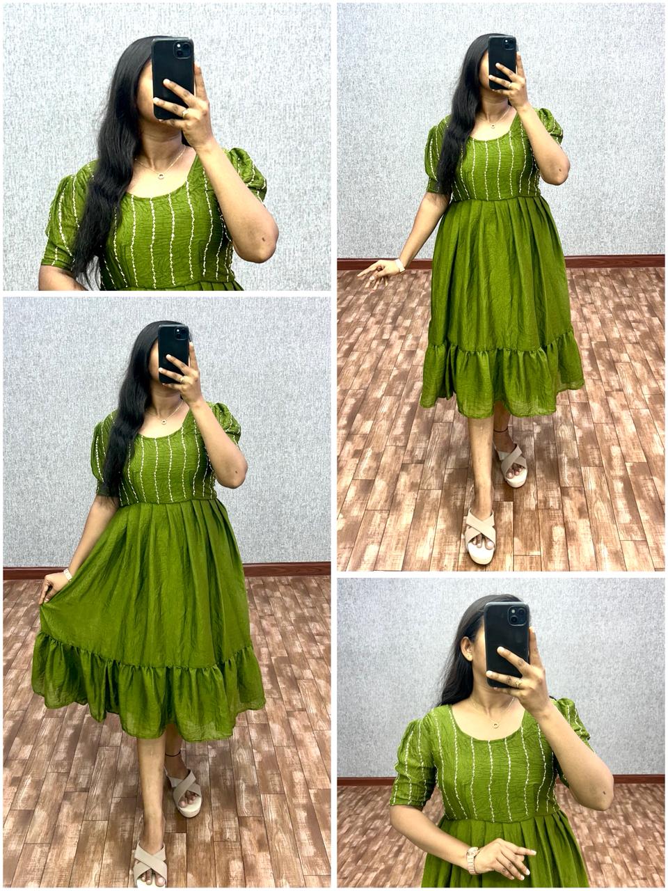 Rangoli crush silk frocks