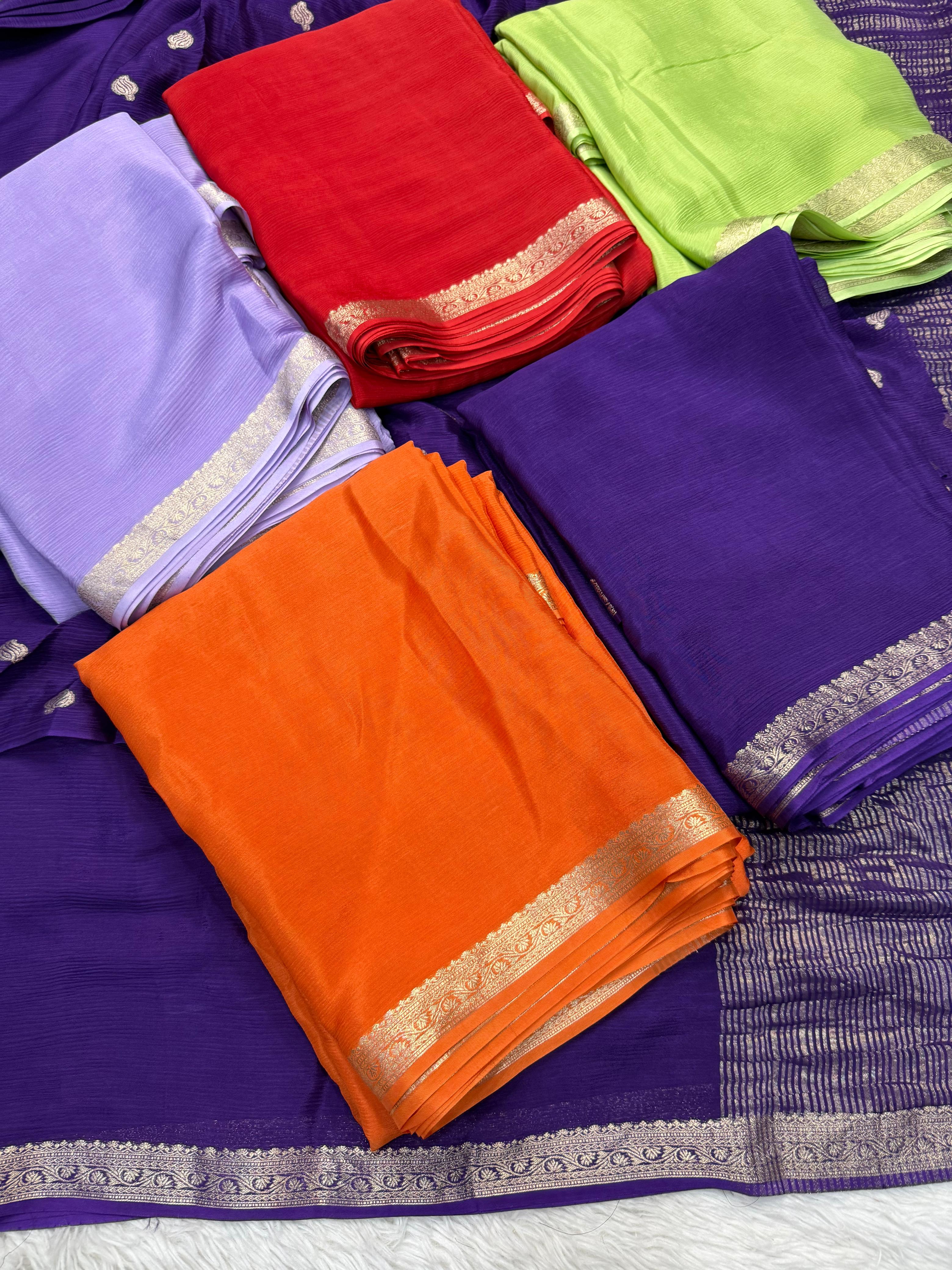Pure chinnon saree