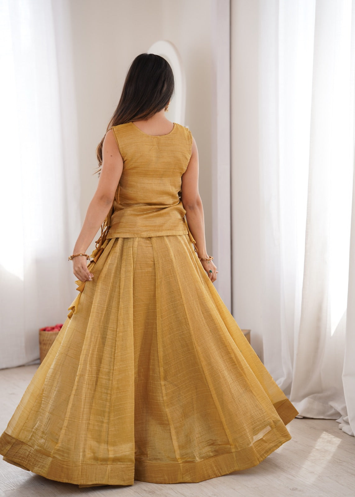 Designer crushed silk lehenga ✨