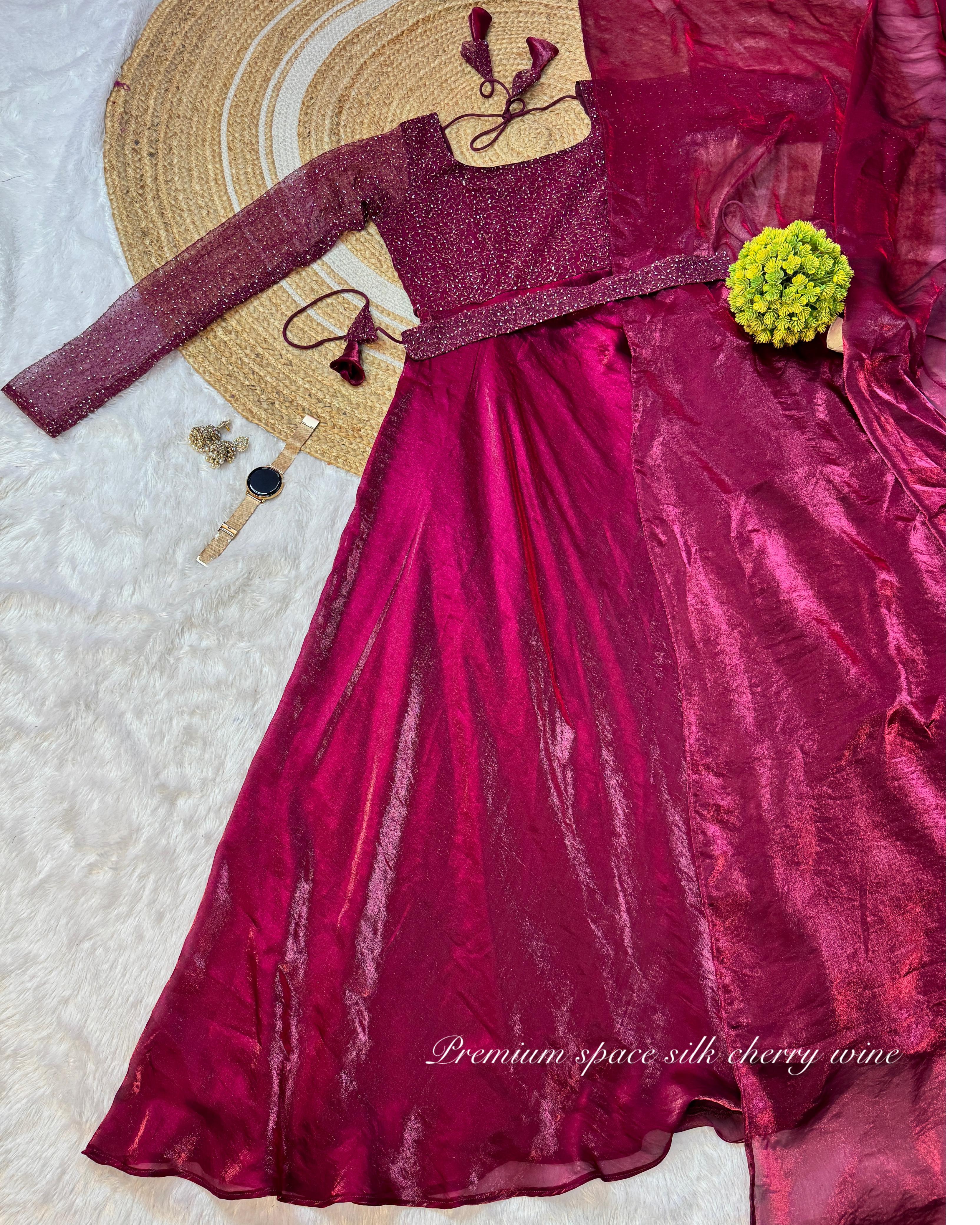Party wear draping style gown outfit
