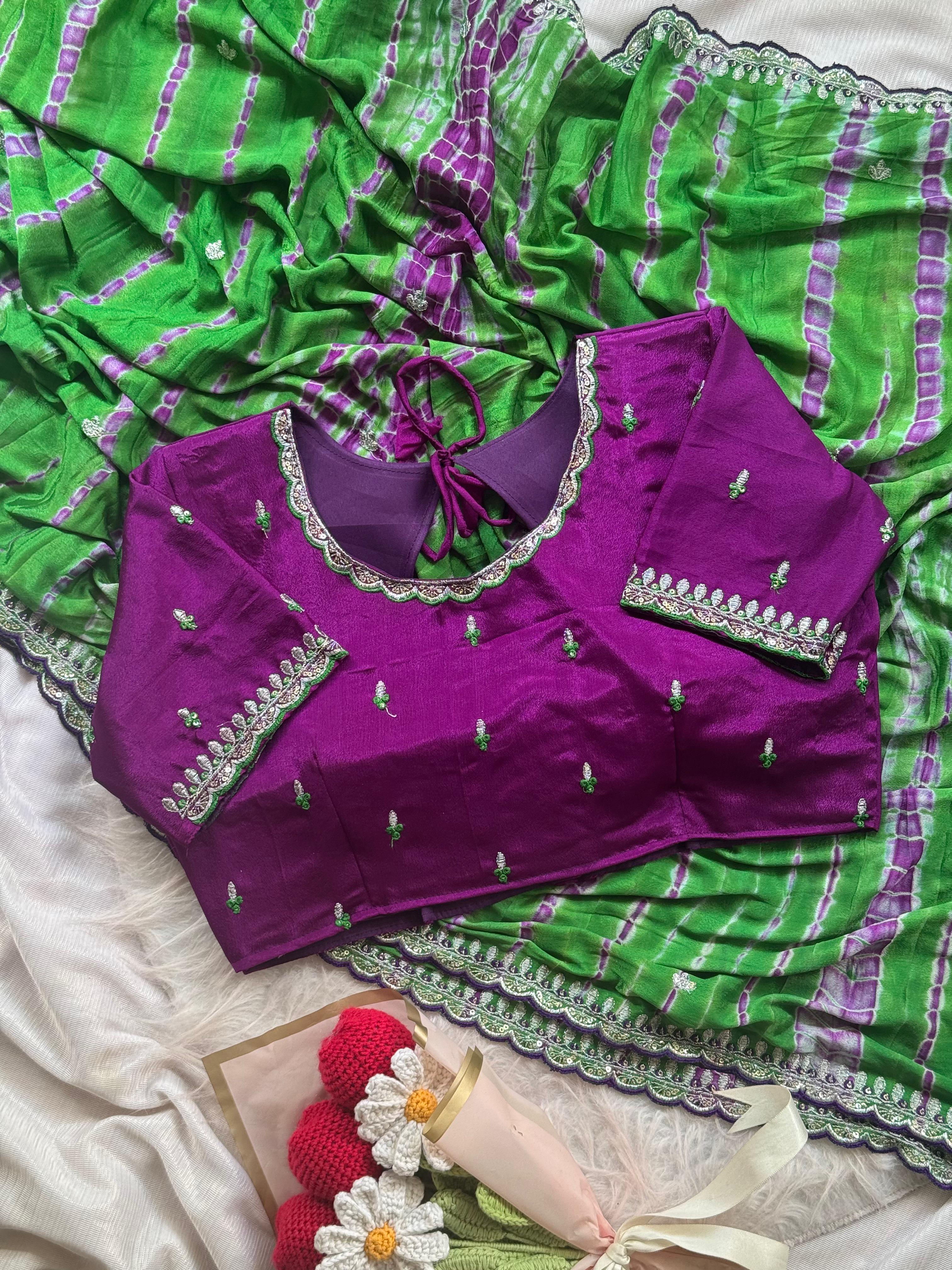 Soft chinnon shibori Tie & Die saree