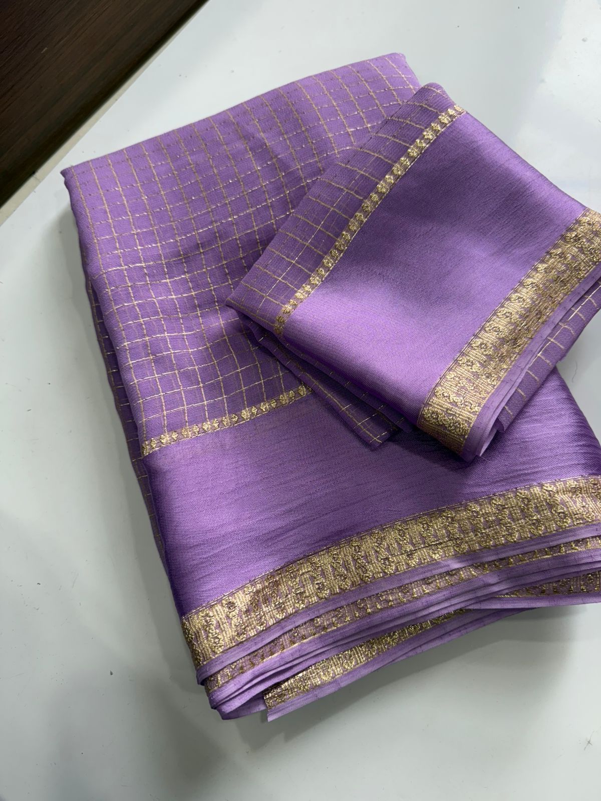 Pure viscose georgette checks saree