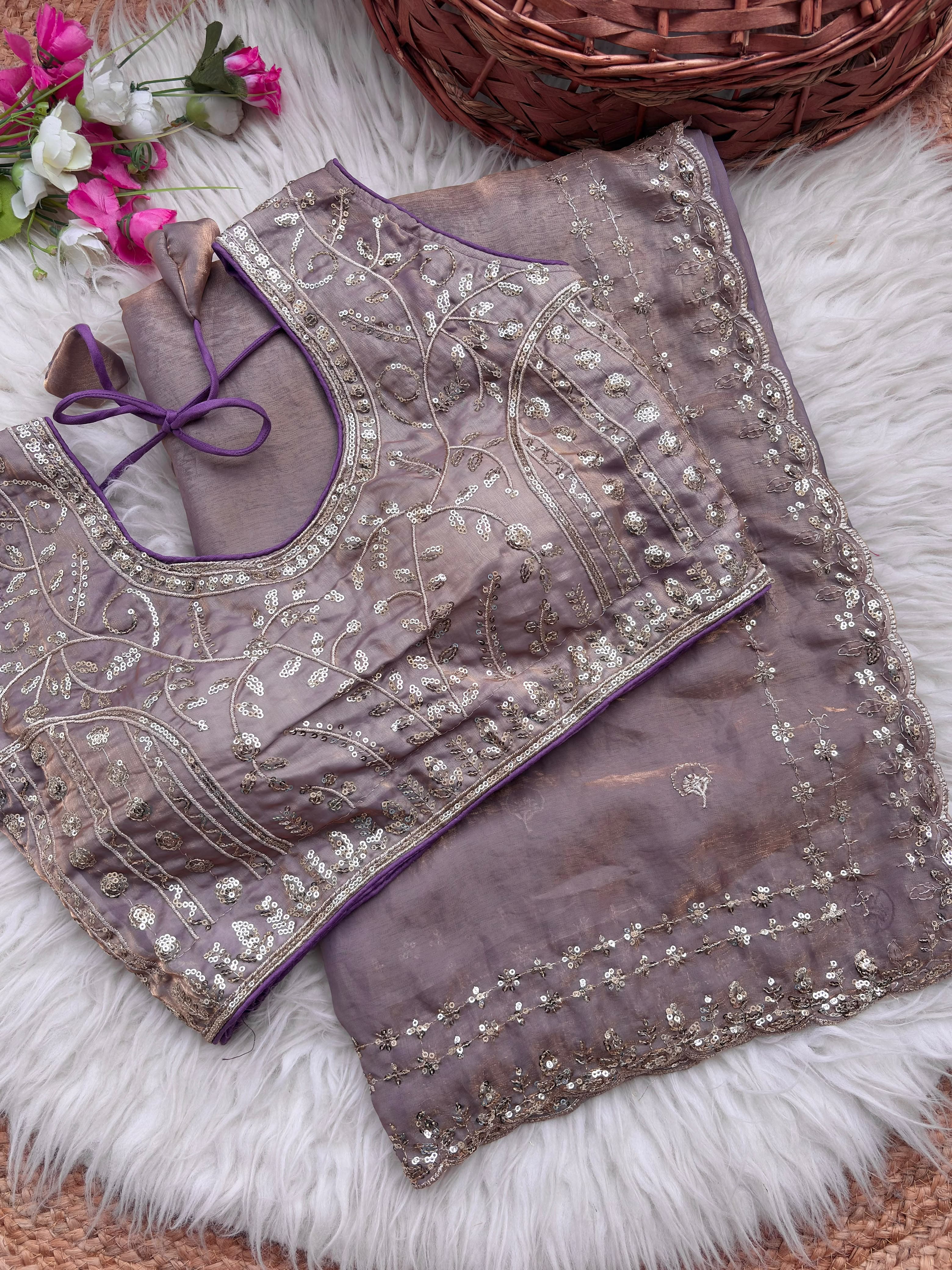 Fendy sattin designer saree ✨