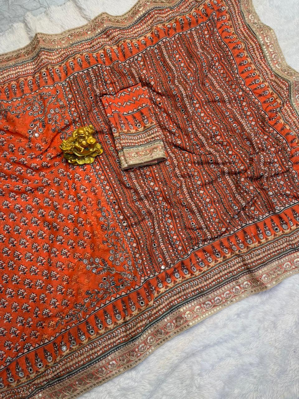 Fox georgette designer saree