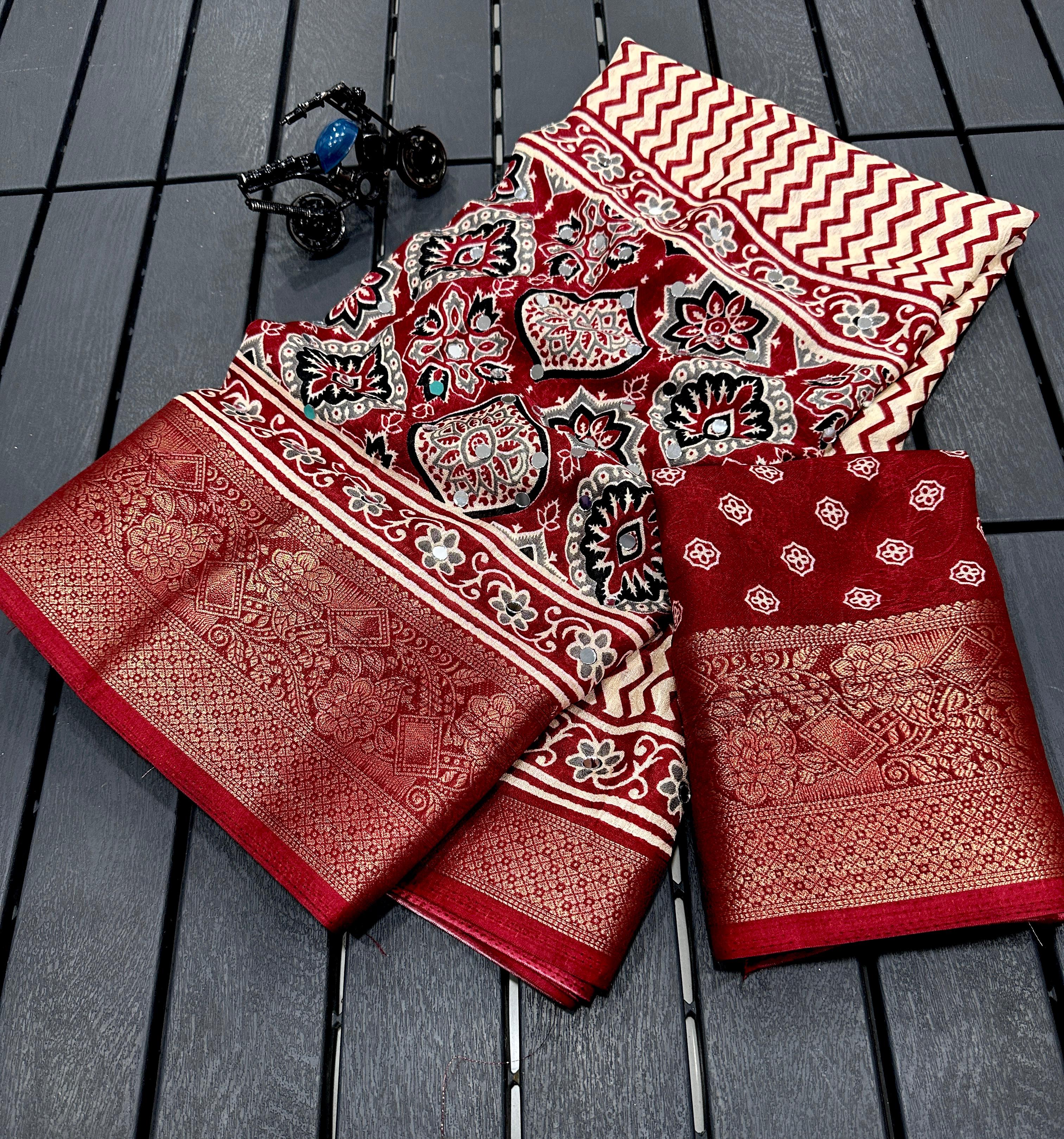 Soft georgette mirror work sarees