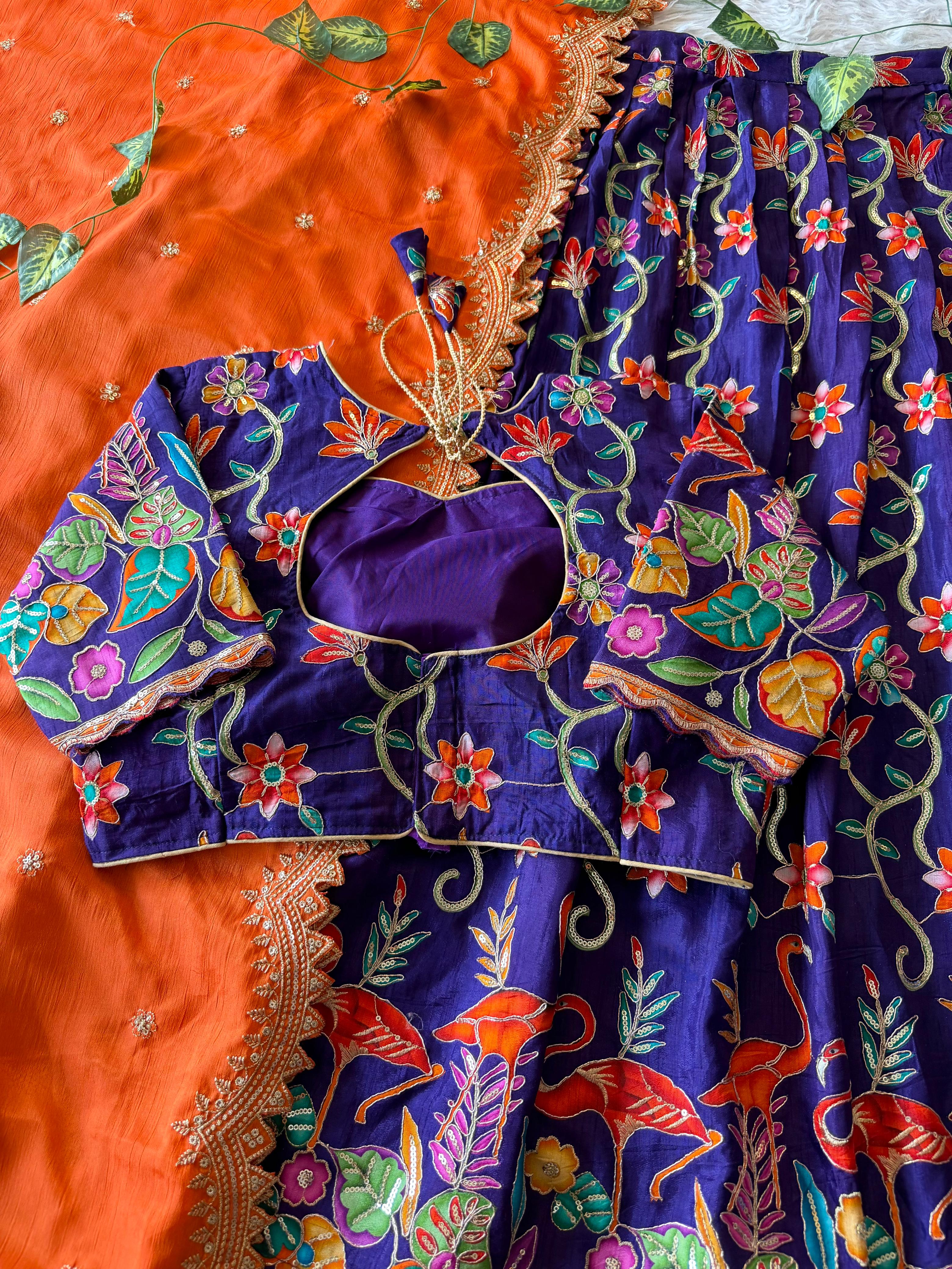 Viscose dola position embroidery lehengas