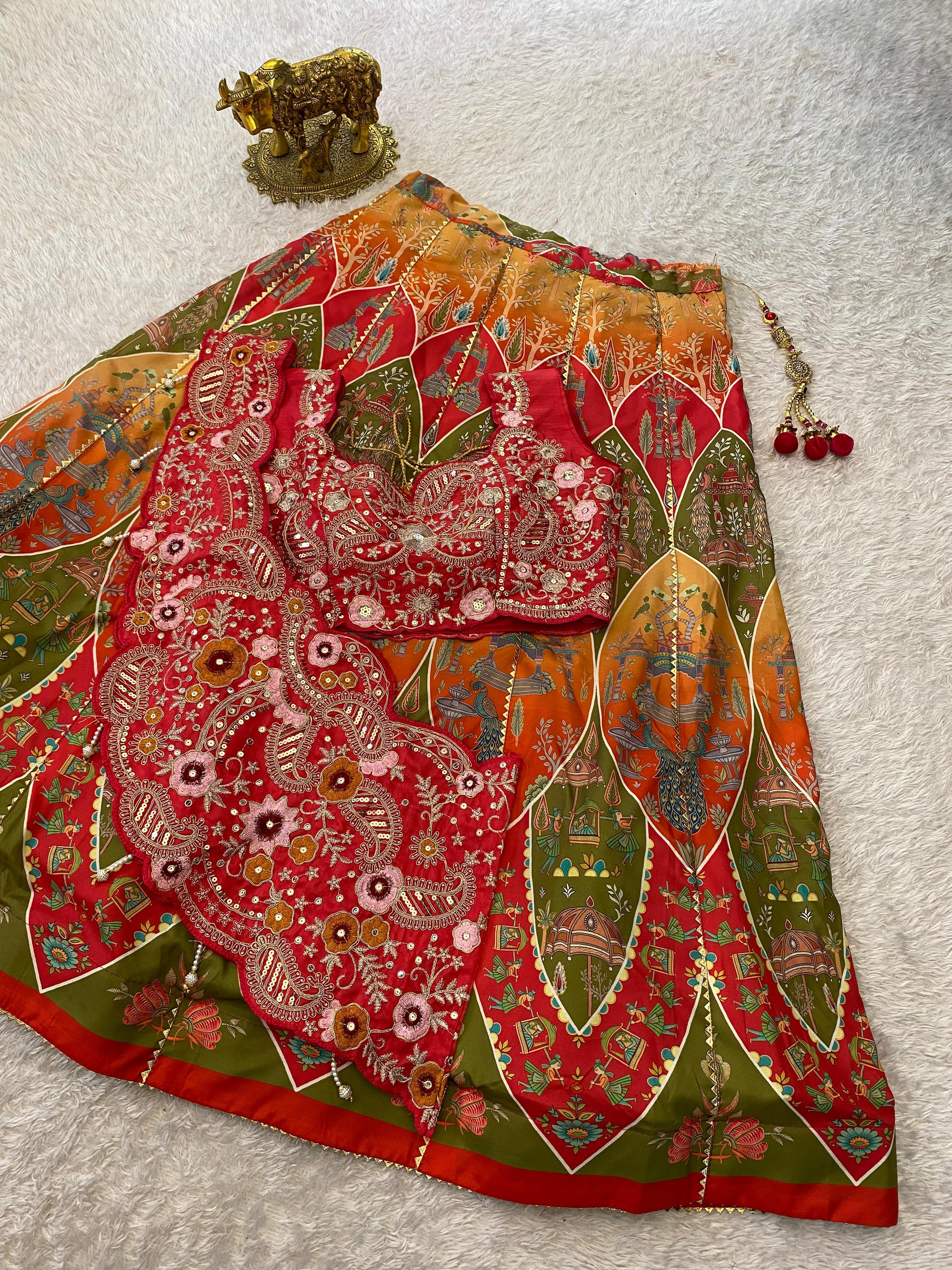 New super embroidery cording work lehenga choli set