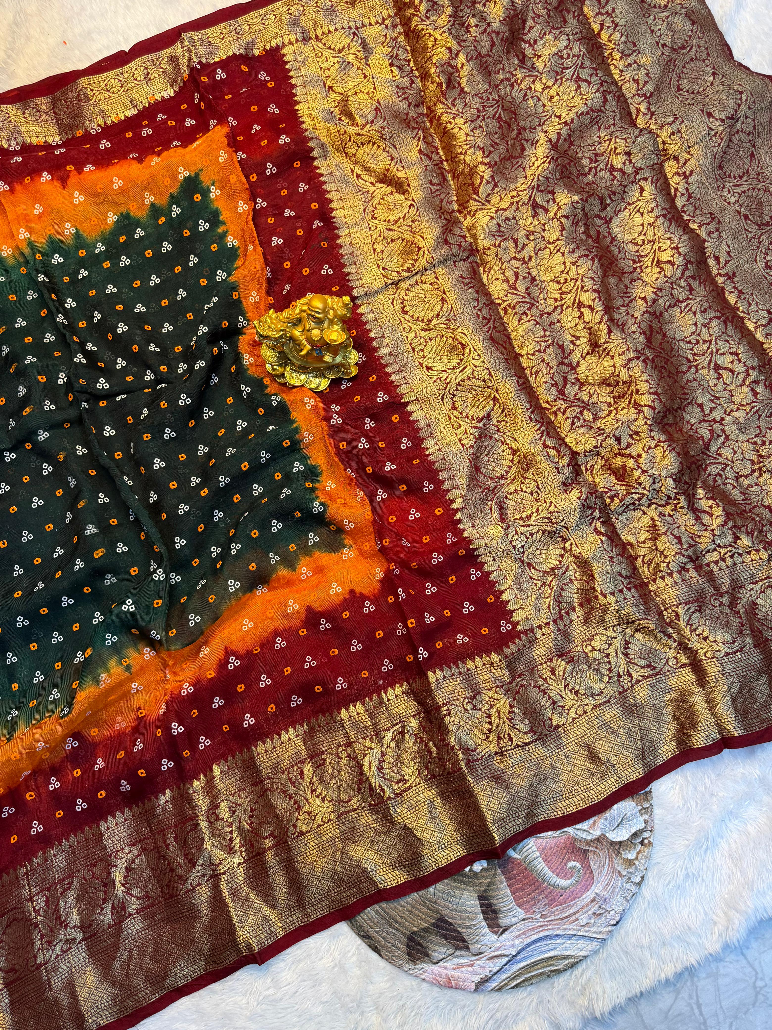 Kanjivaram bandhini silk saree
