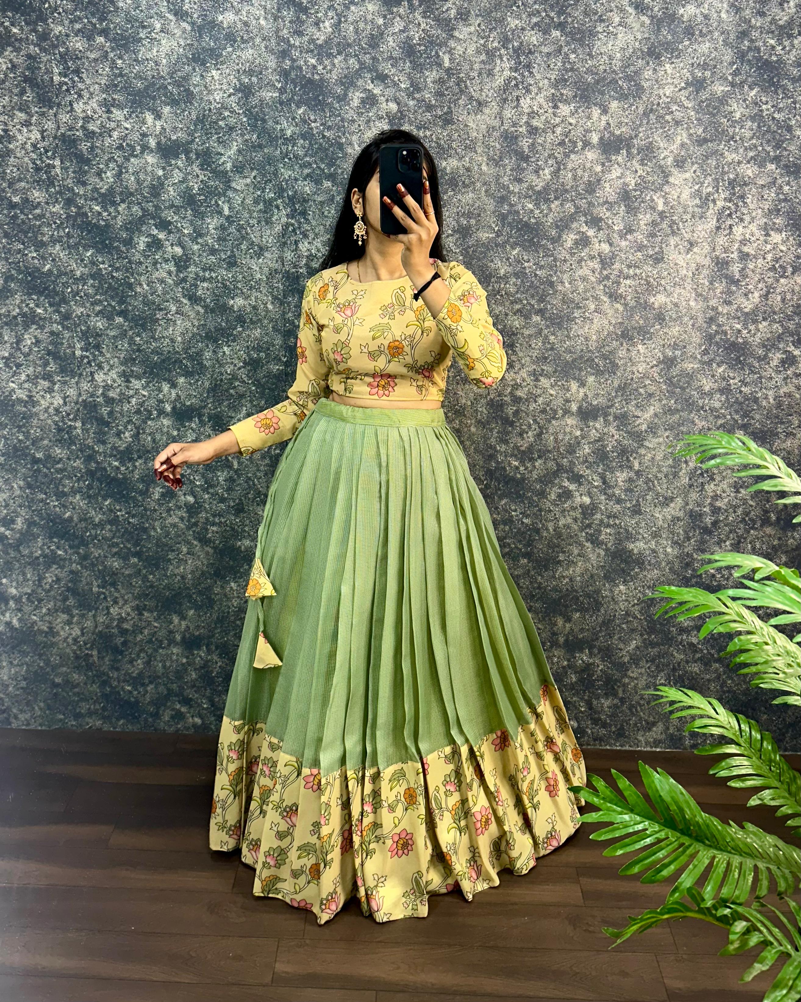 kota Doria crop top lehenga