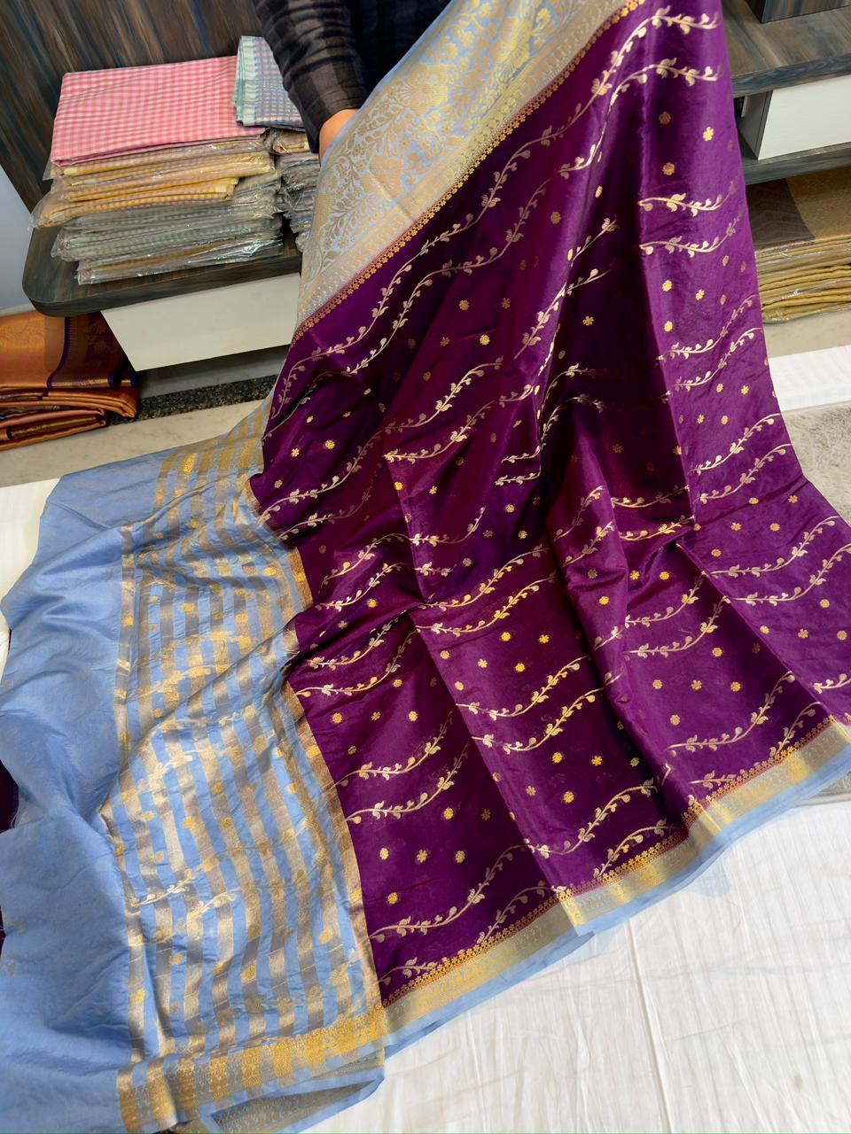 Benaresi dyble dupion soft silk saree