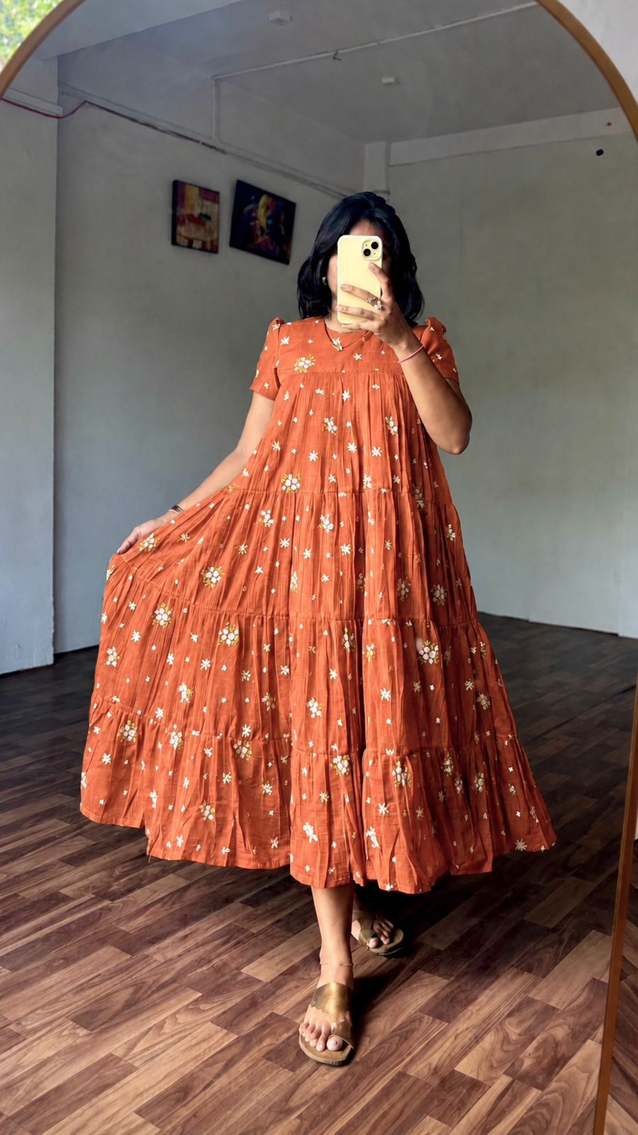 Mull chenderi full flare gown