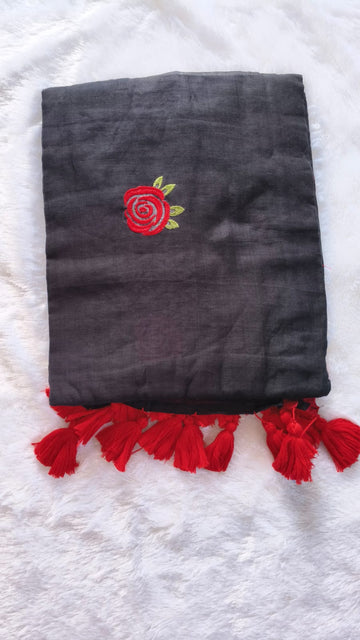 Pure Mul Cotton embroidery design saree