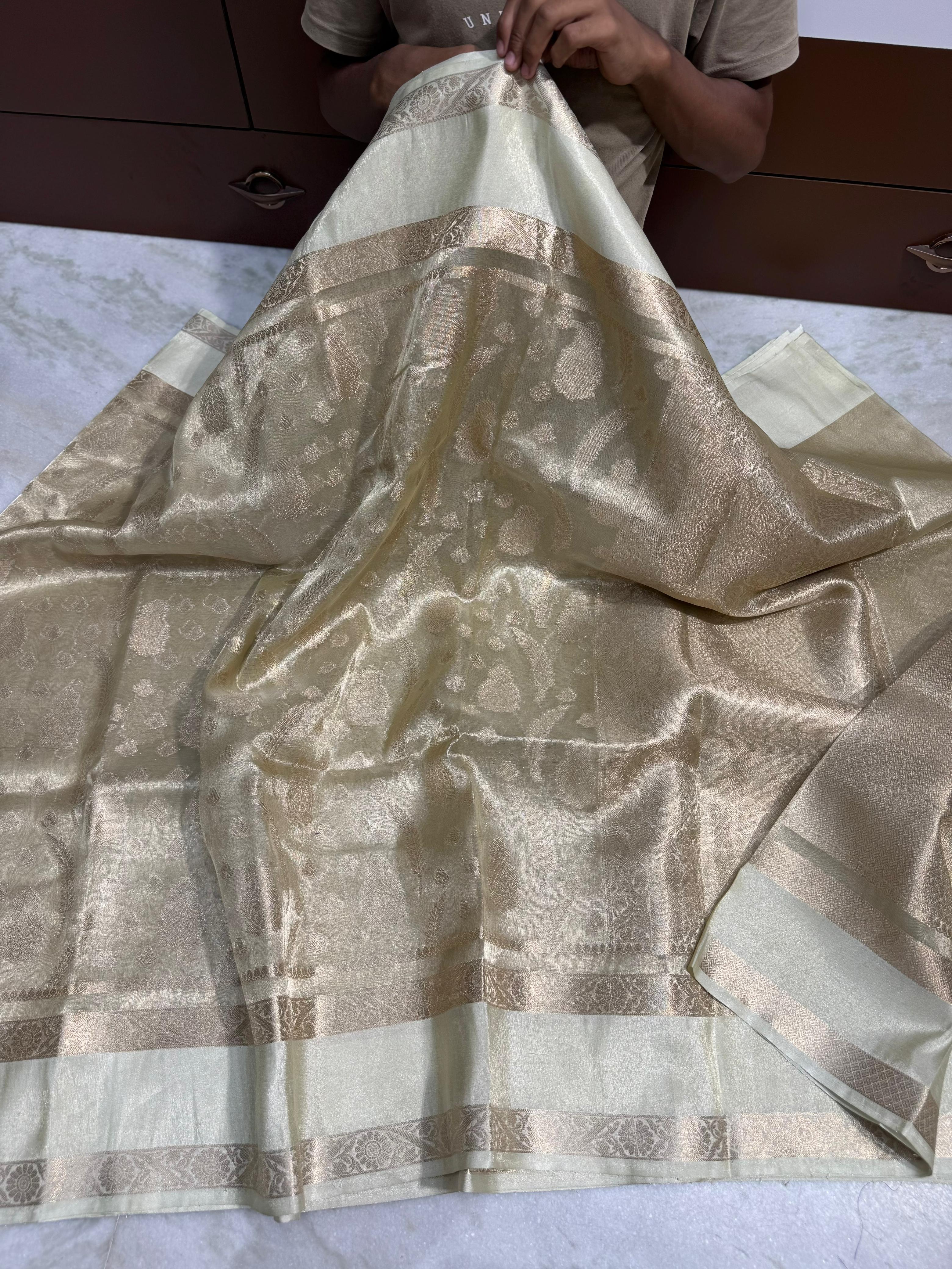 Copper tissue benaresi saree