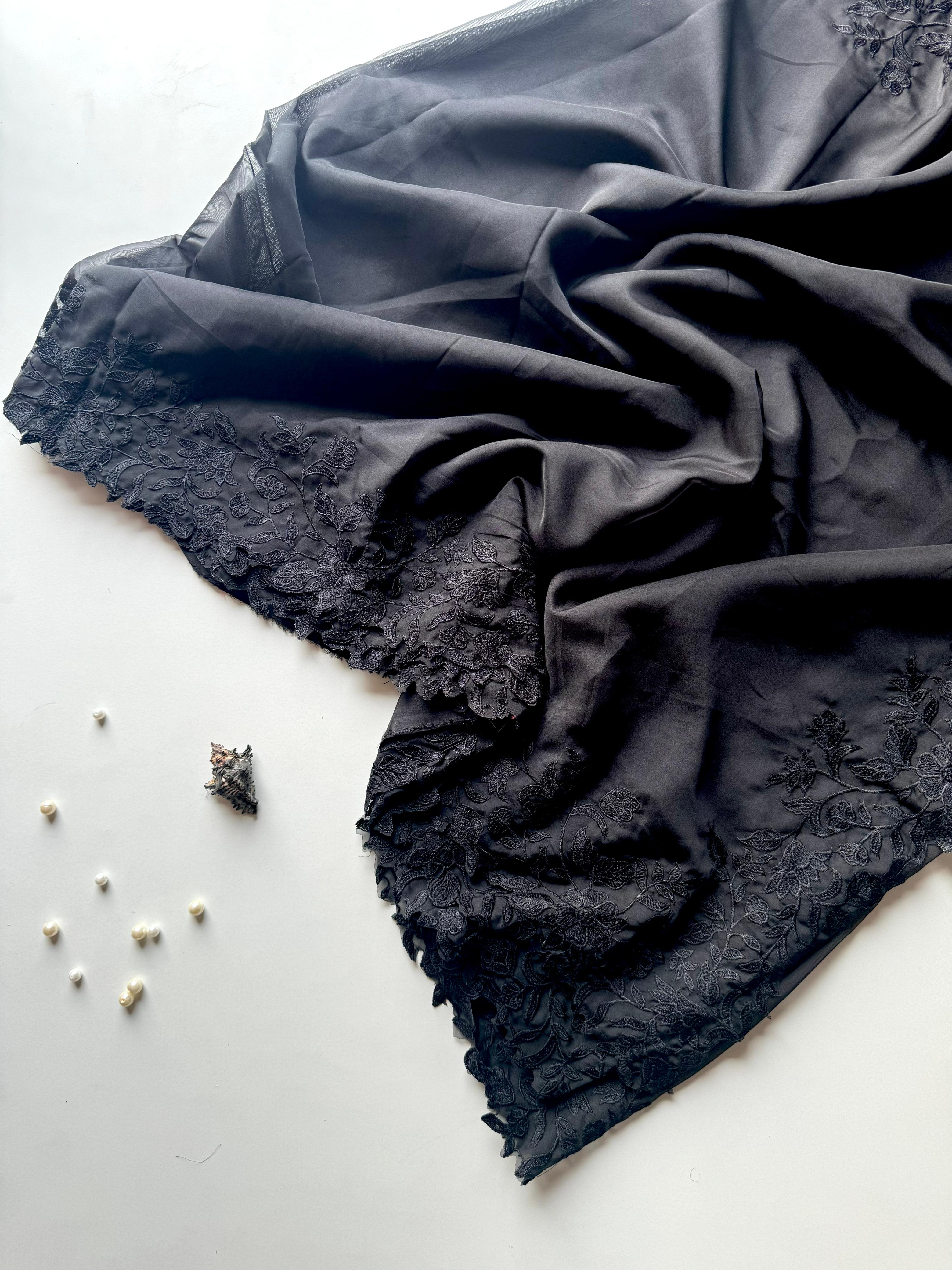 Soft organza scalp work saree
