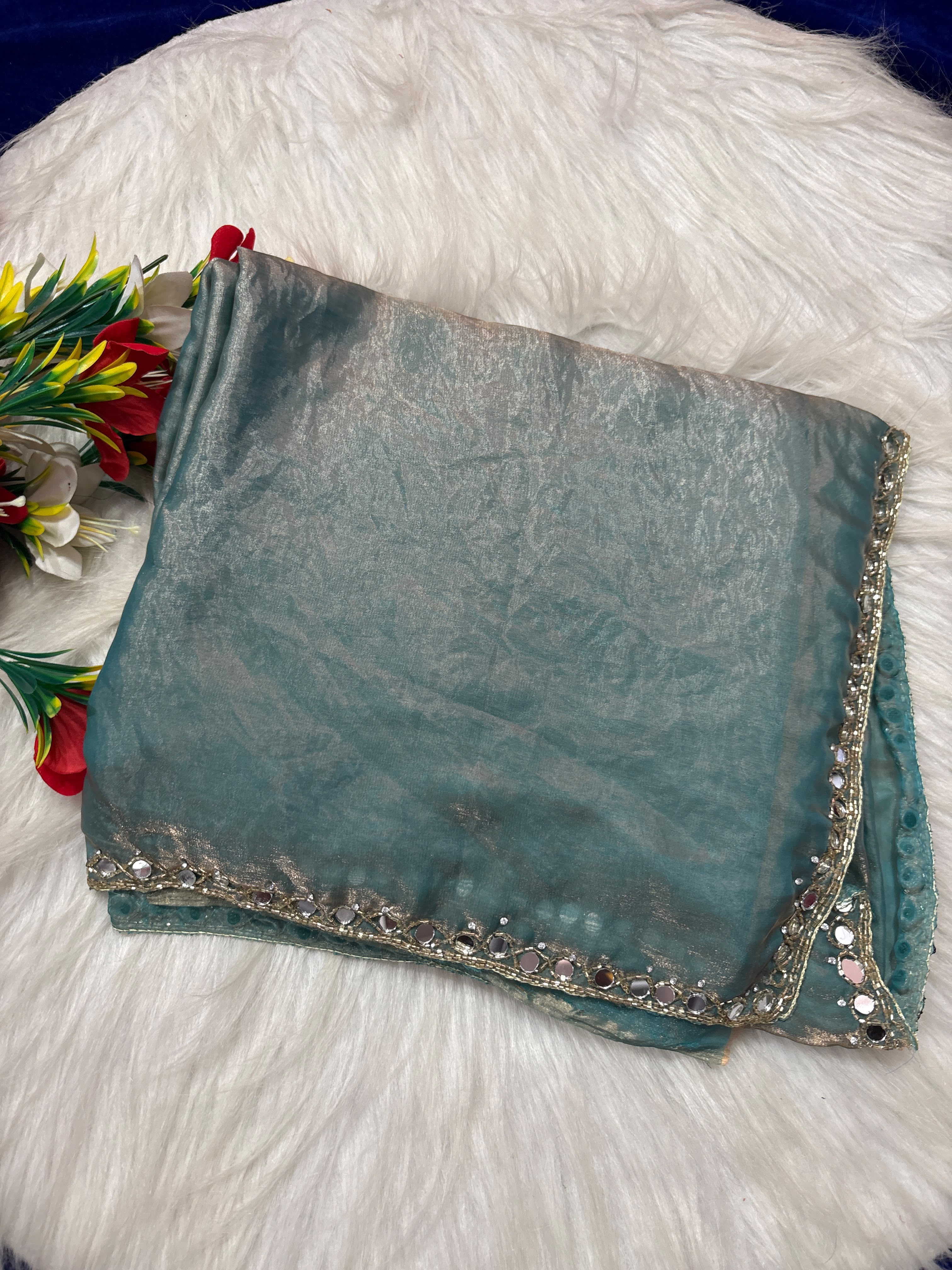 Neela mirror work sarees ✨