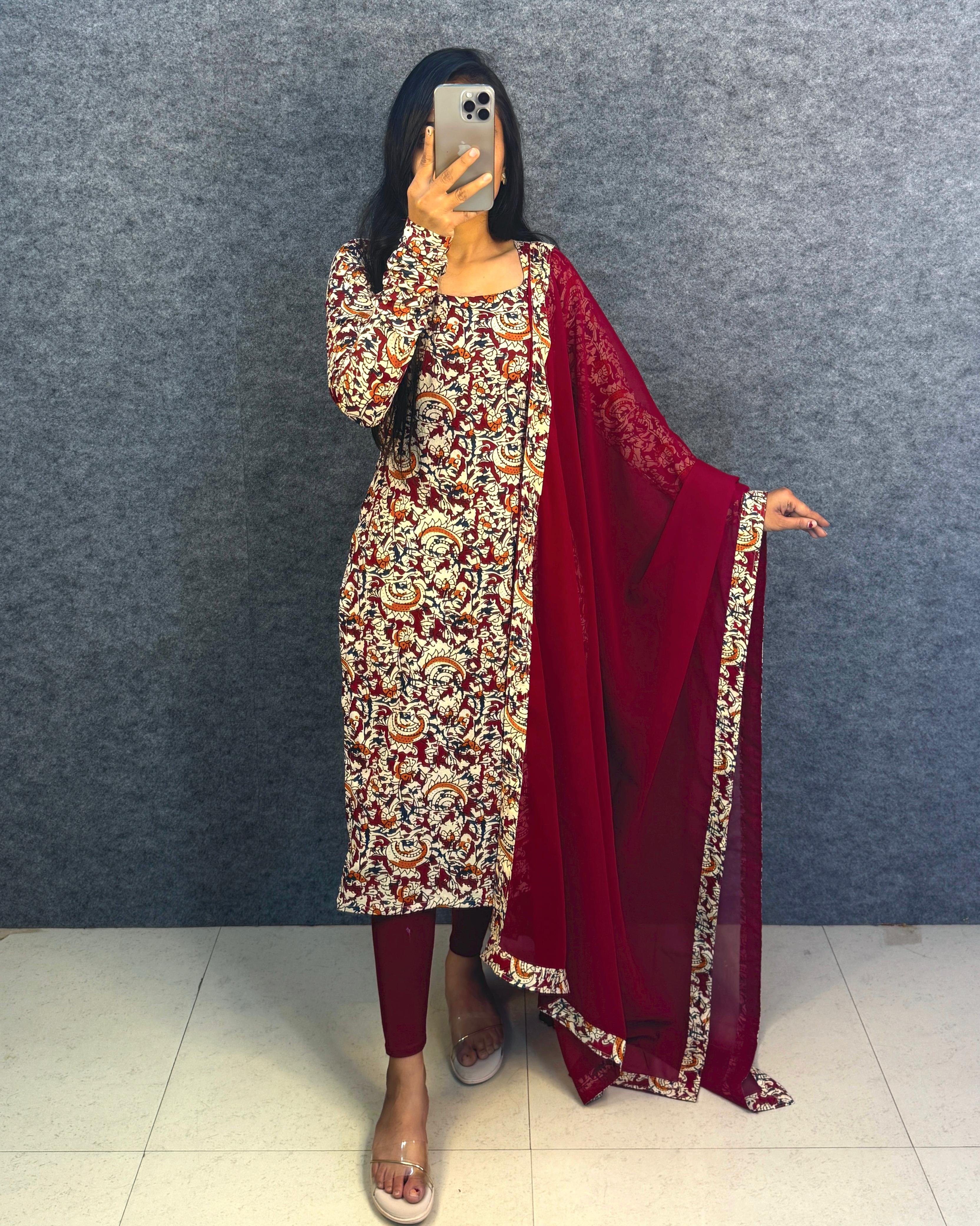 3 piece kalamkari inspired design set