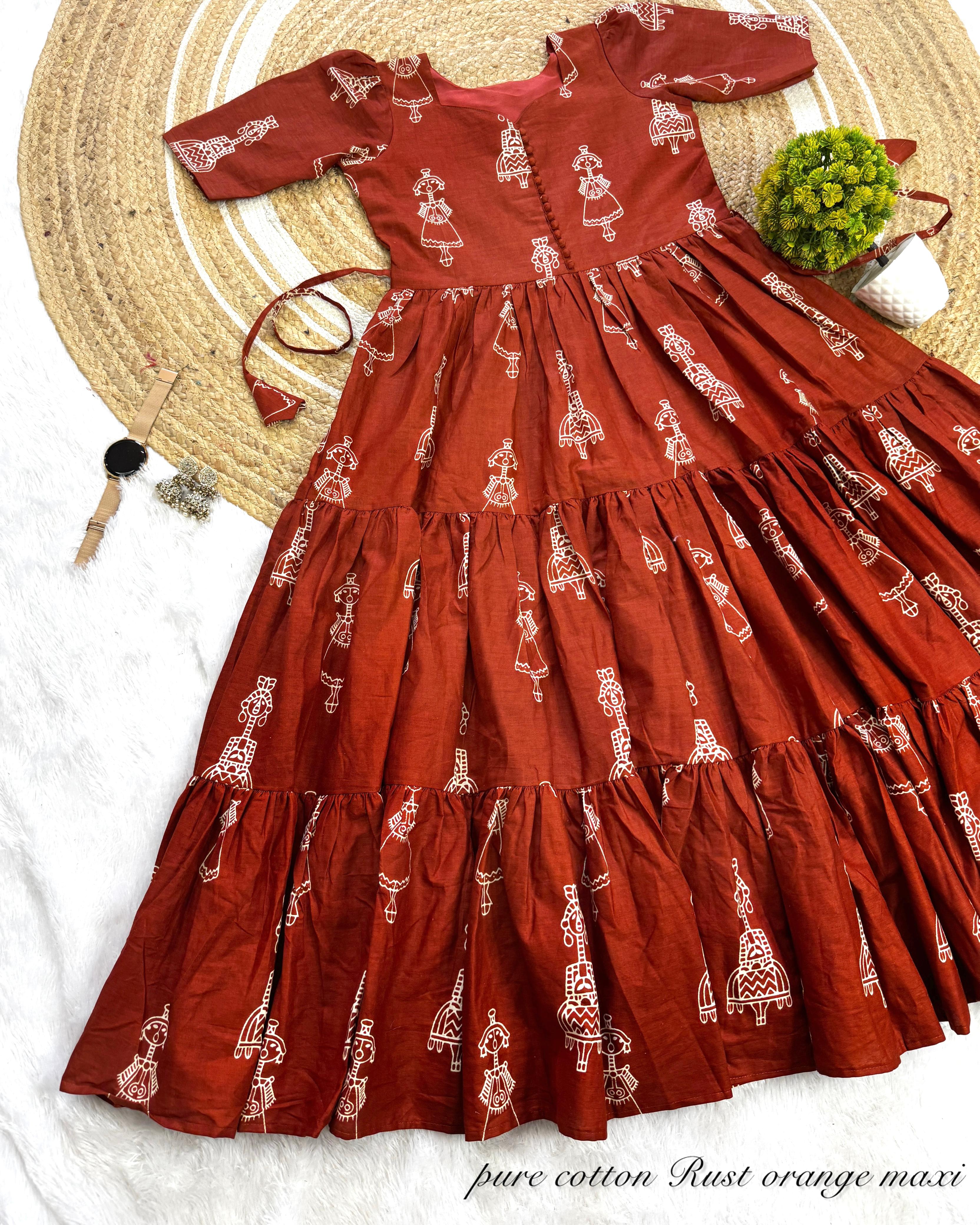Warli printed doll maxi gowns