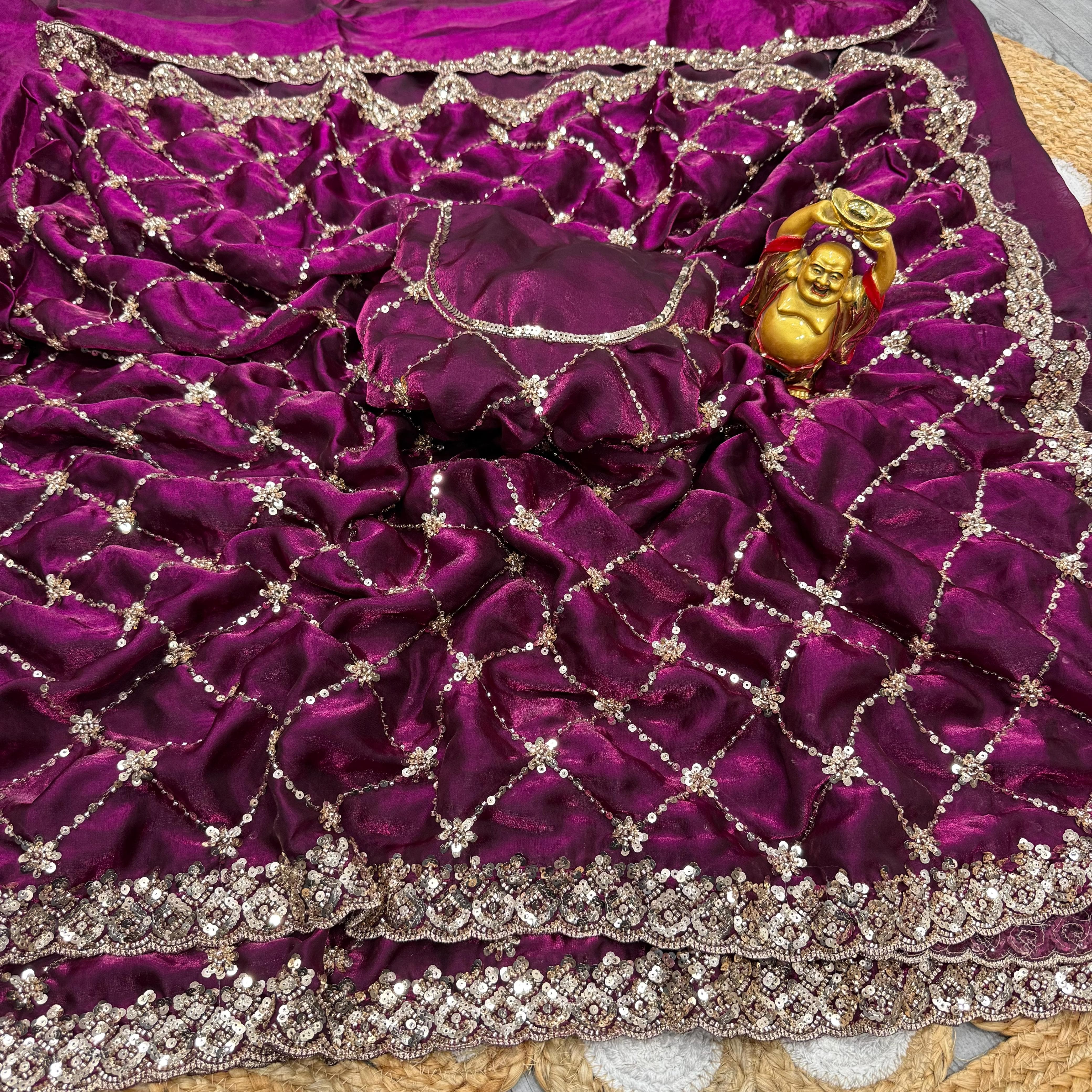 Grand party wear beeds work saree