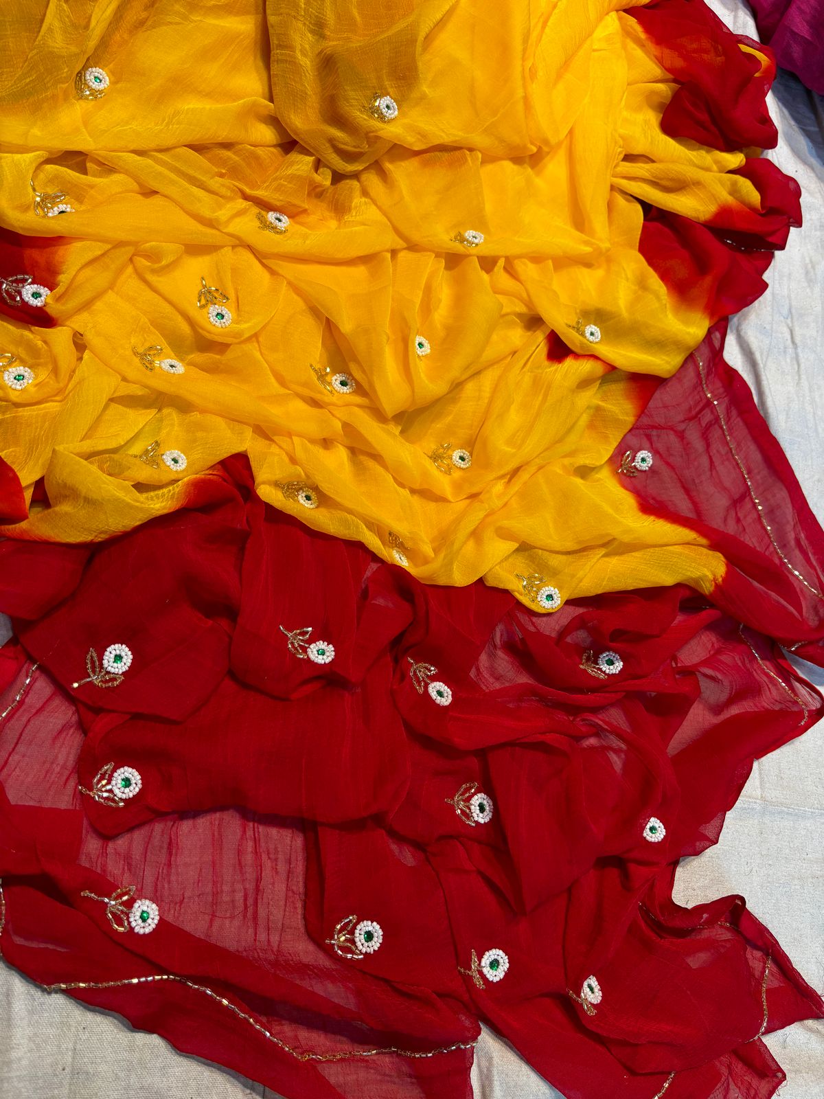 Multi shades half pure shiffon sarees
