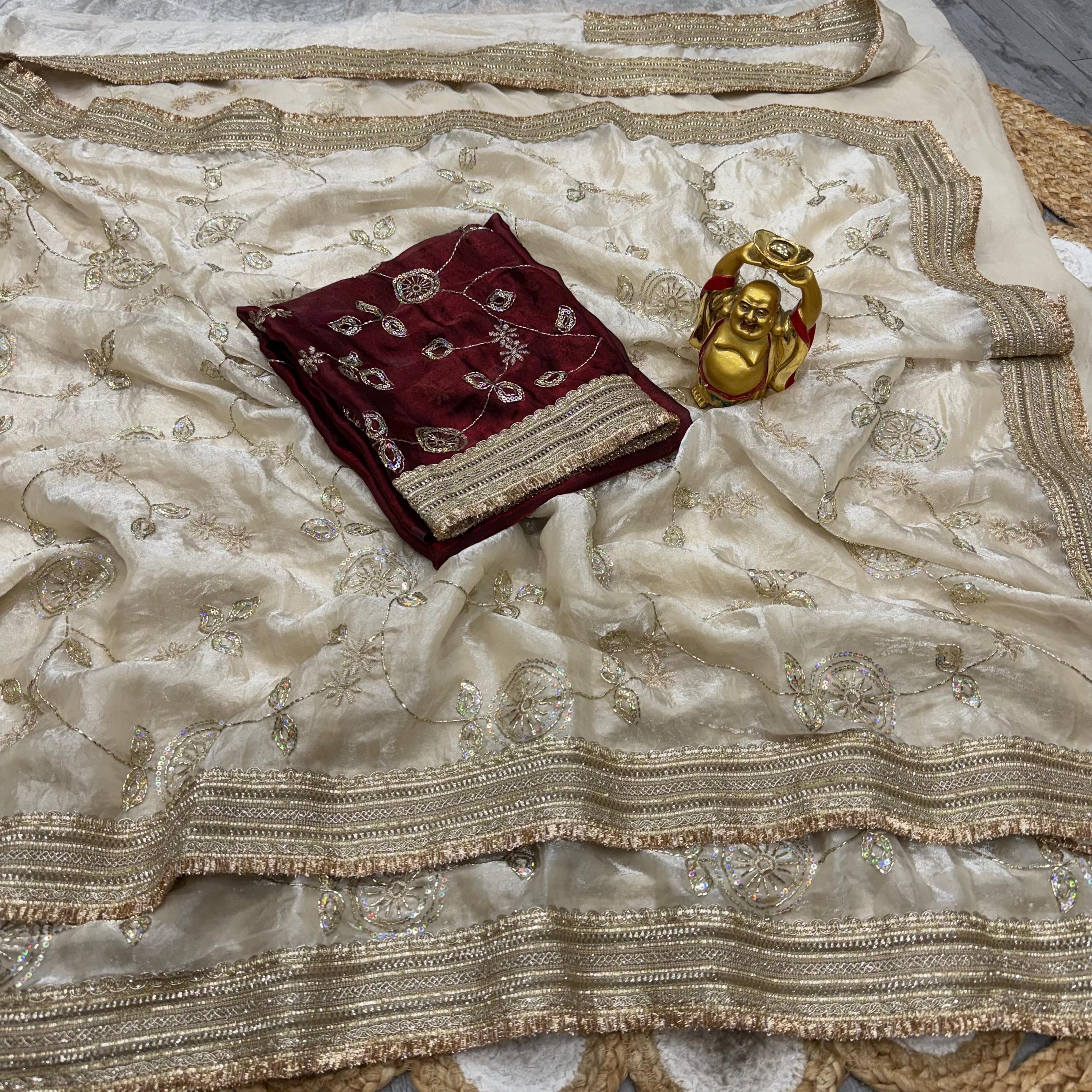 Space silk designer saree