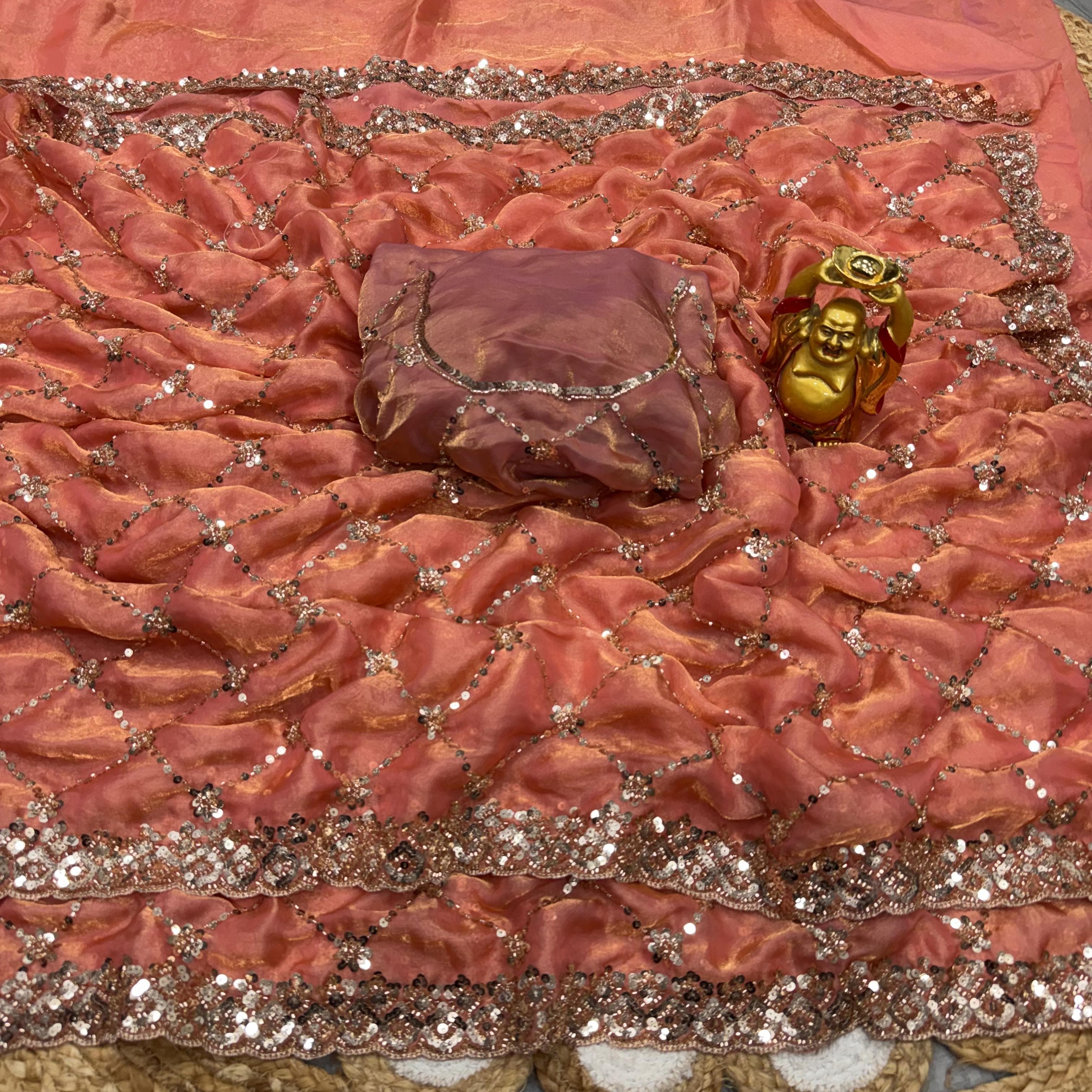 Grand party wear beeds work saree