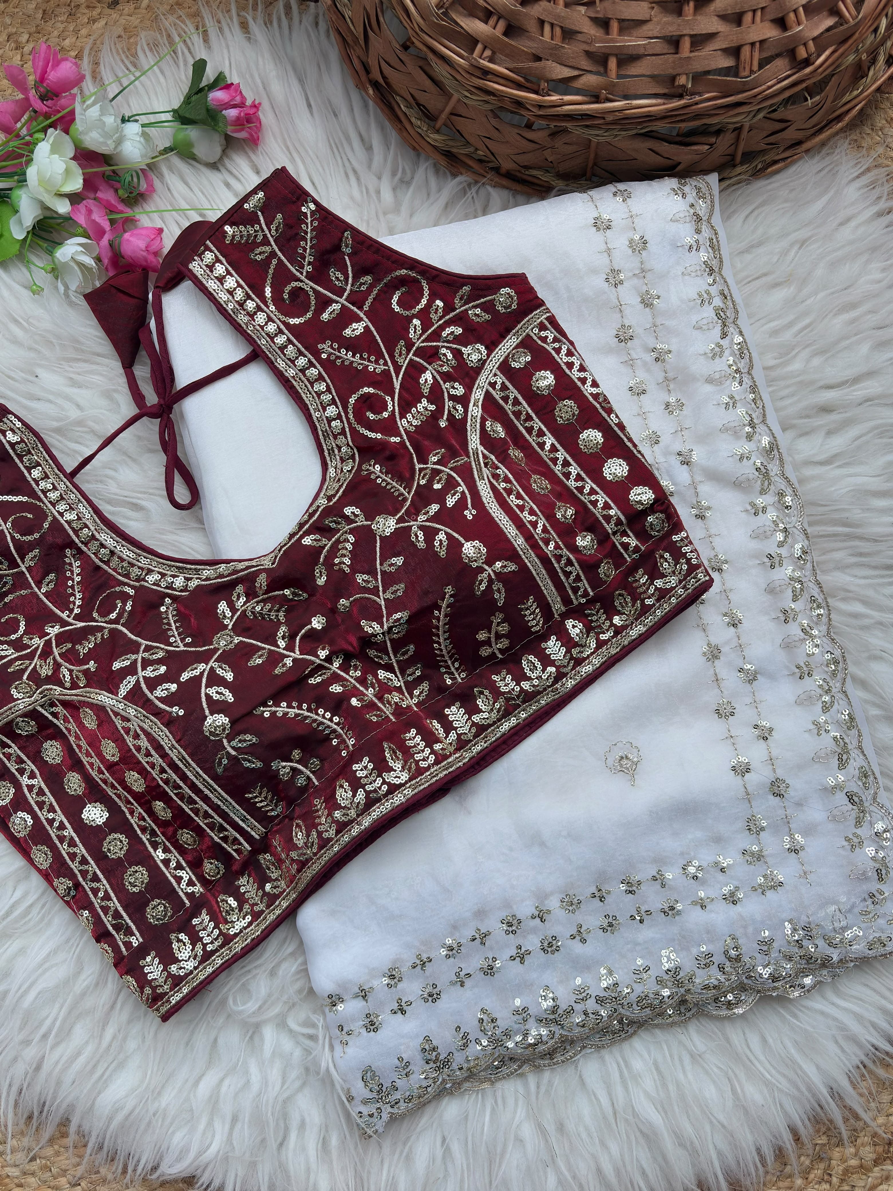 Fendy sattin designer saree ✨