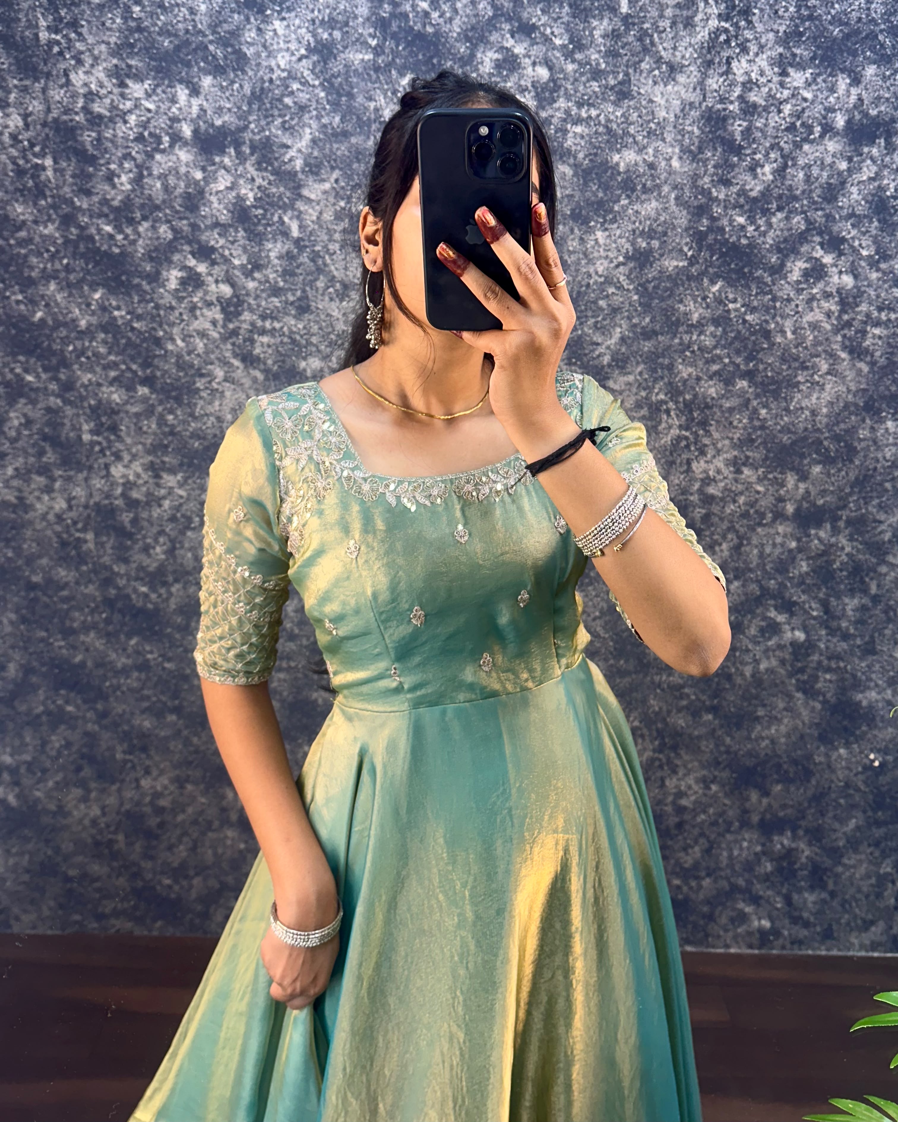Sequence of gown with dupatta