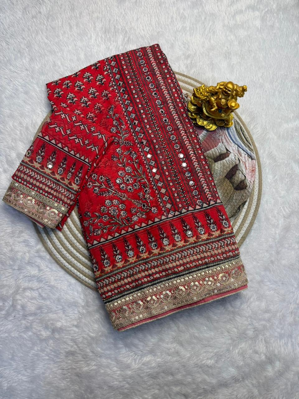 Fox georgette designer saree