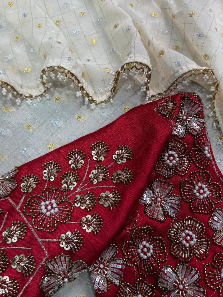 Cruchy georgette designer saree
