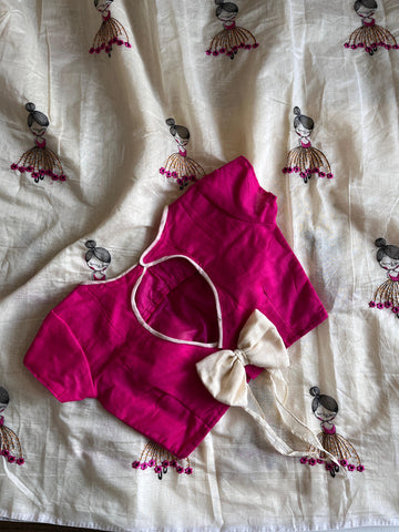 Baby doll chenderi cotton saree