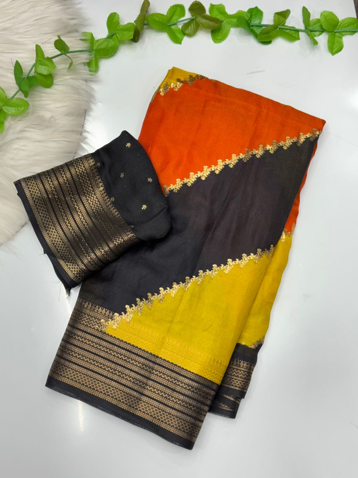 marshmallow multi colour saree