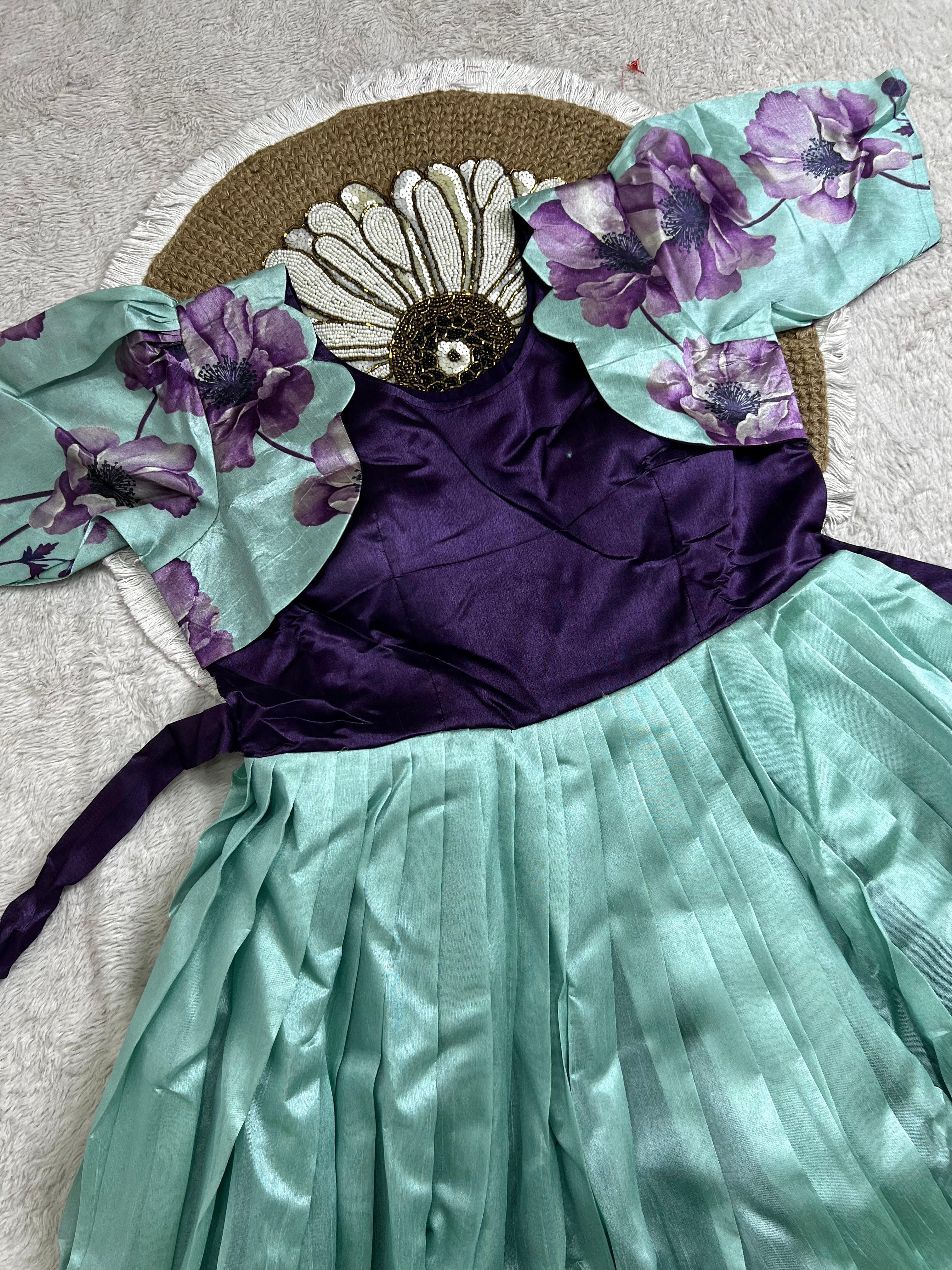 Floral printed silk gowns