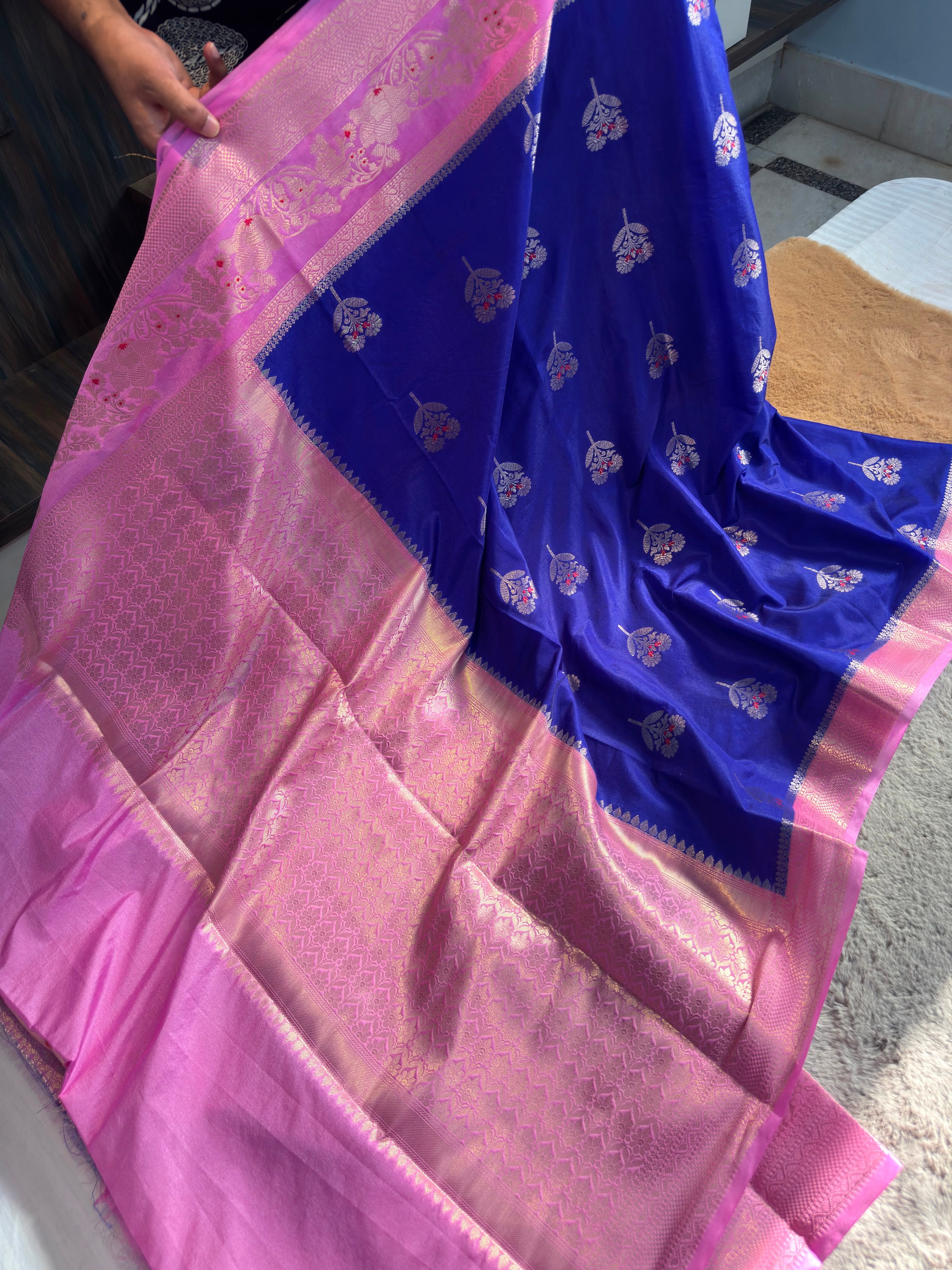 BANARASI SEMI KATAN SIK DYED SAREES
