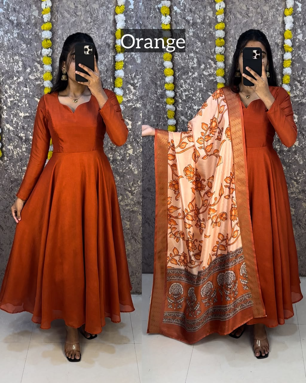 Vichitra silk anarkali set✨