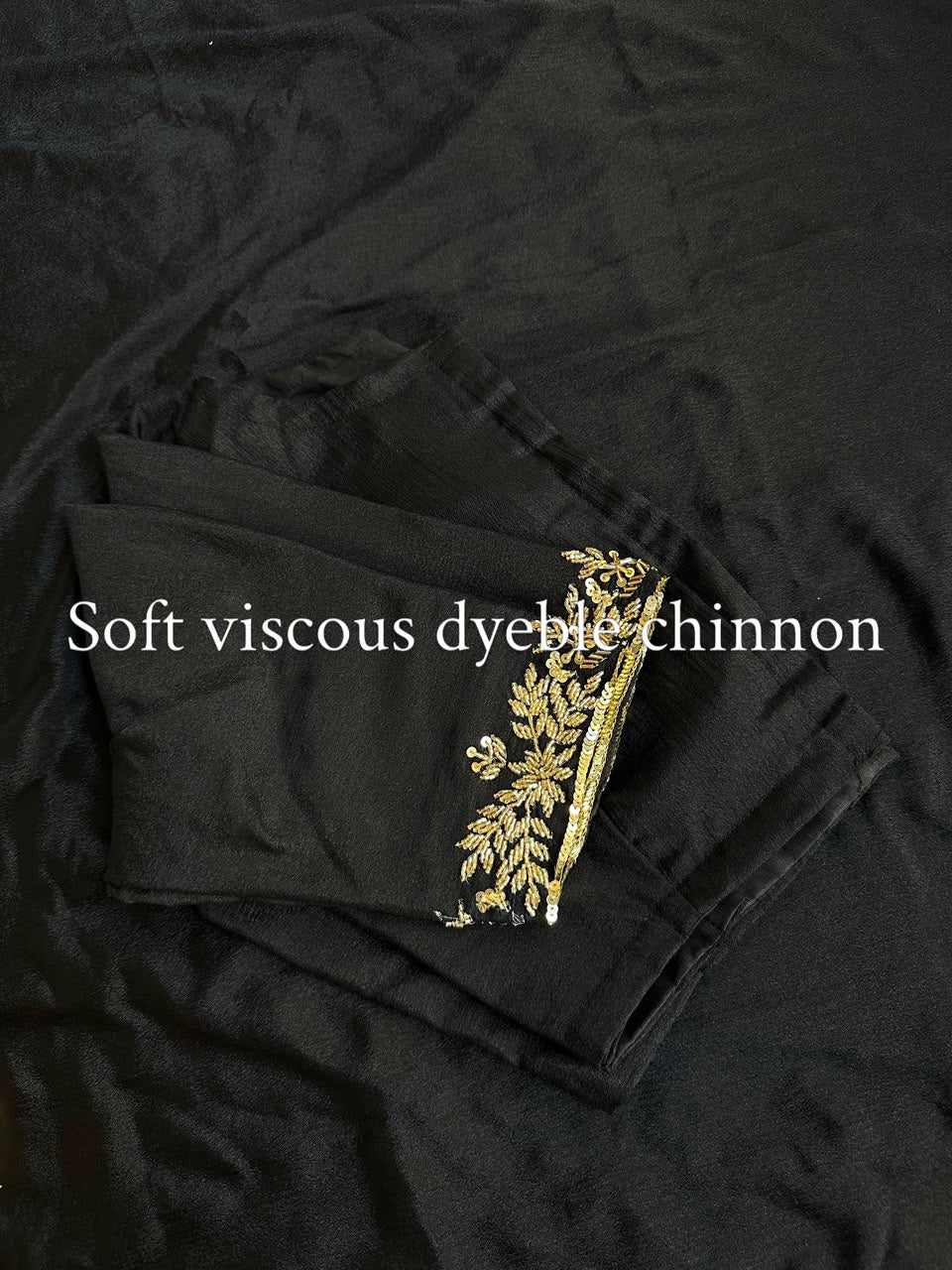 soft viscose dyeble chinnon saree