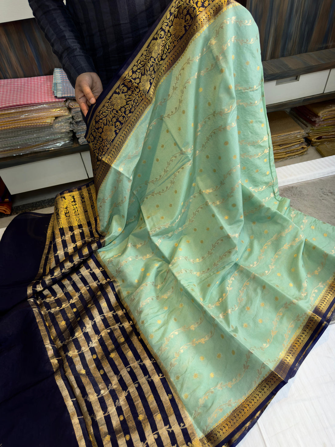 Benaresi dyble dupion soft silk saree