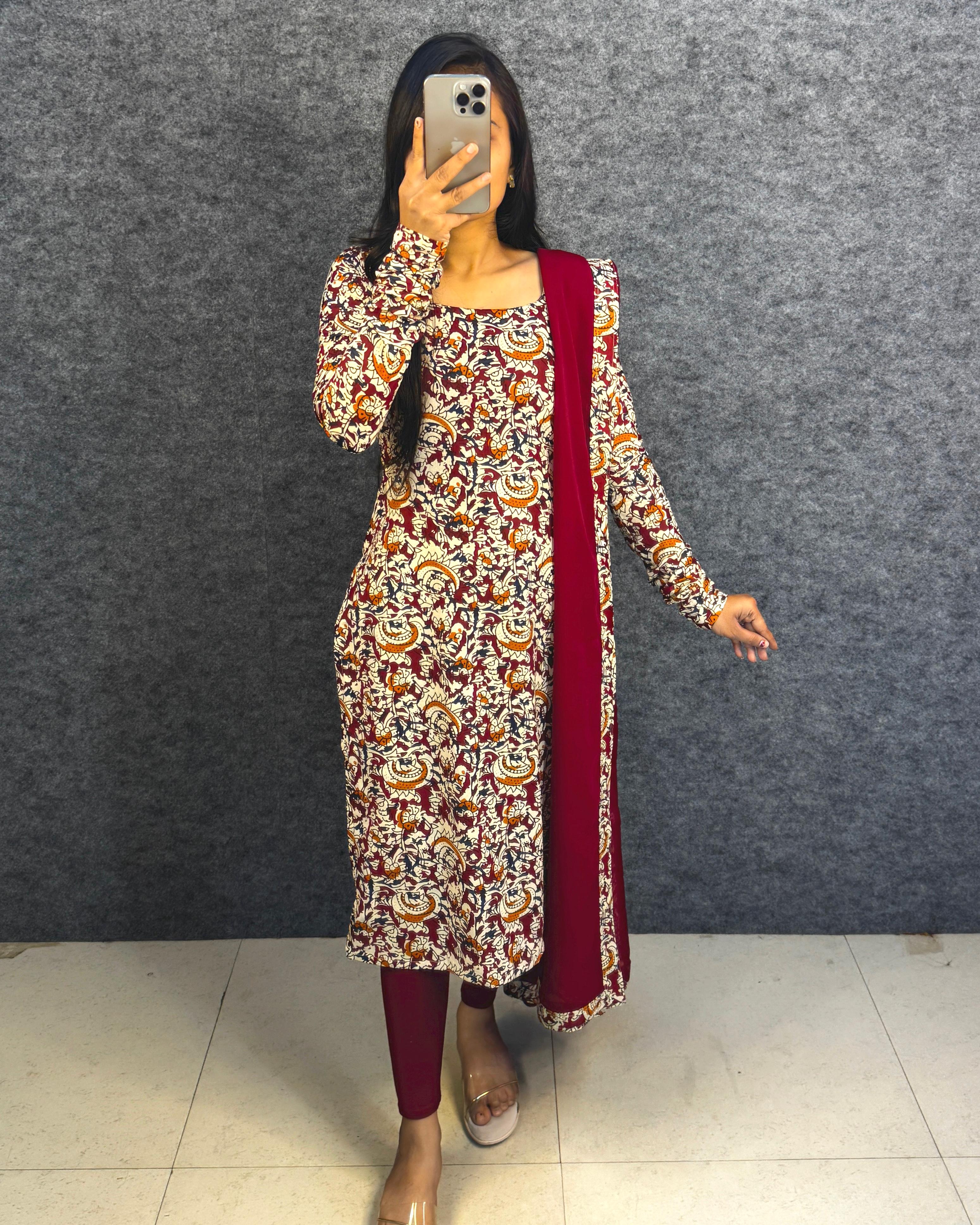 3 piece kalamkari inspired design set