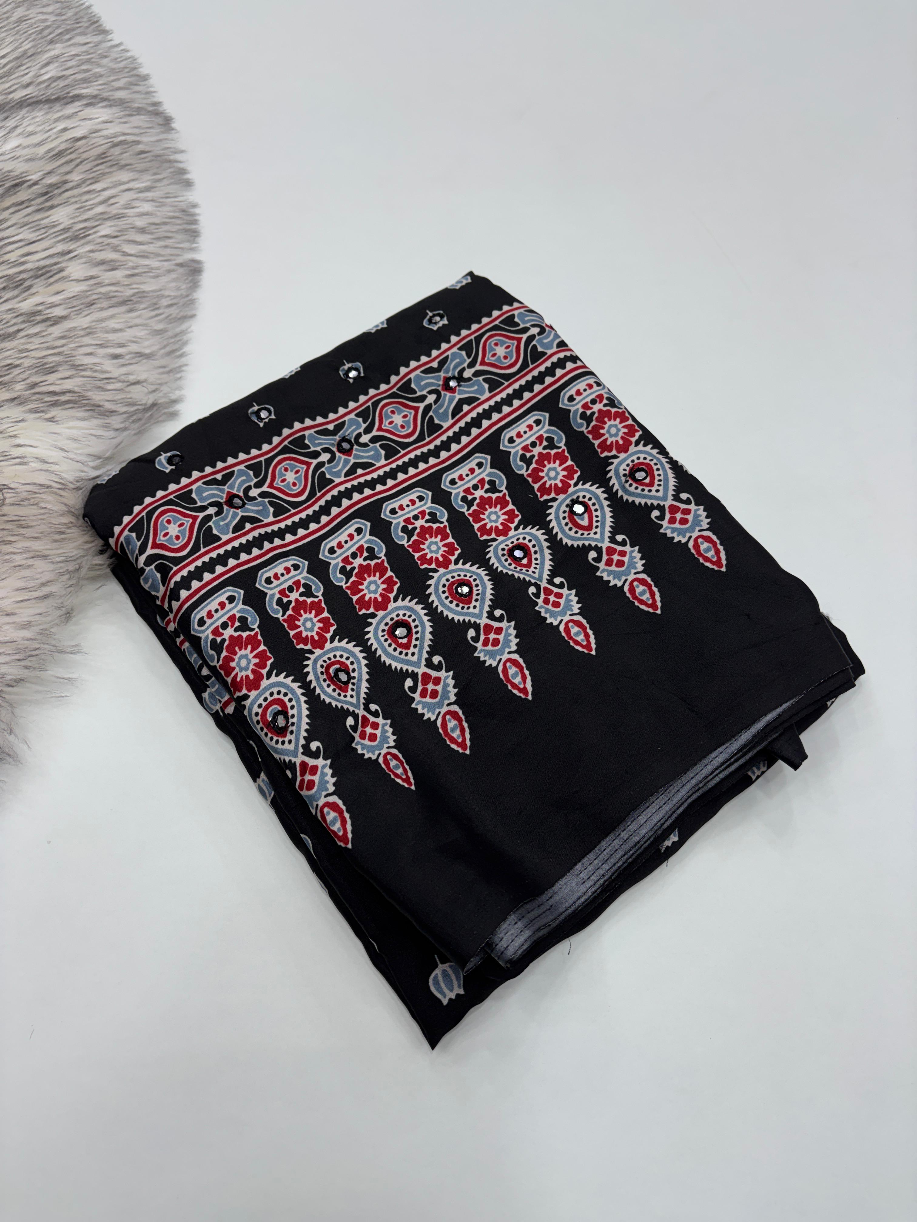 Pure satin silk saree