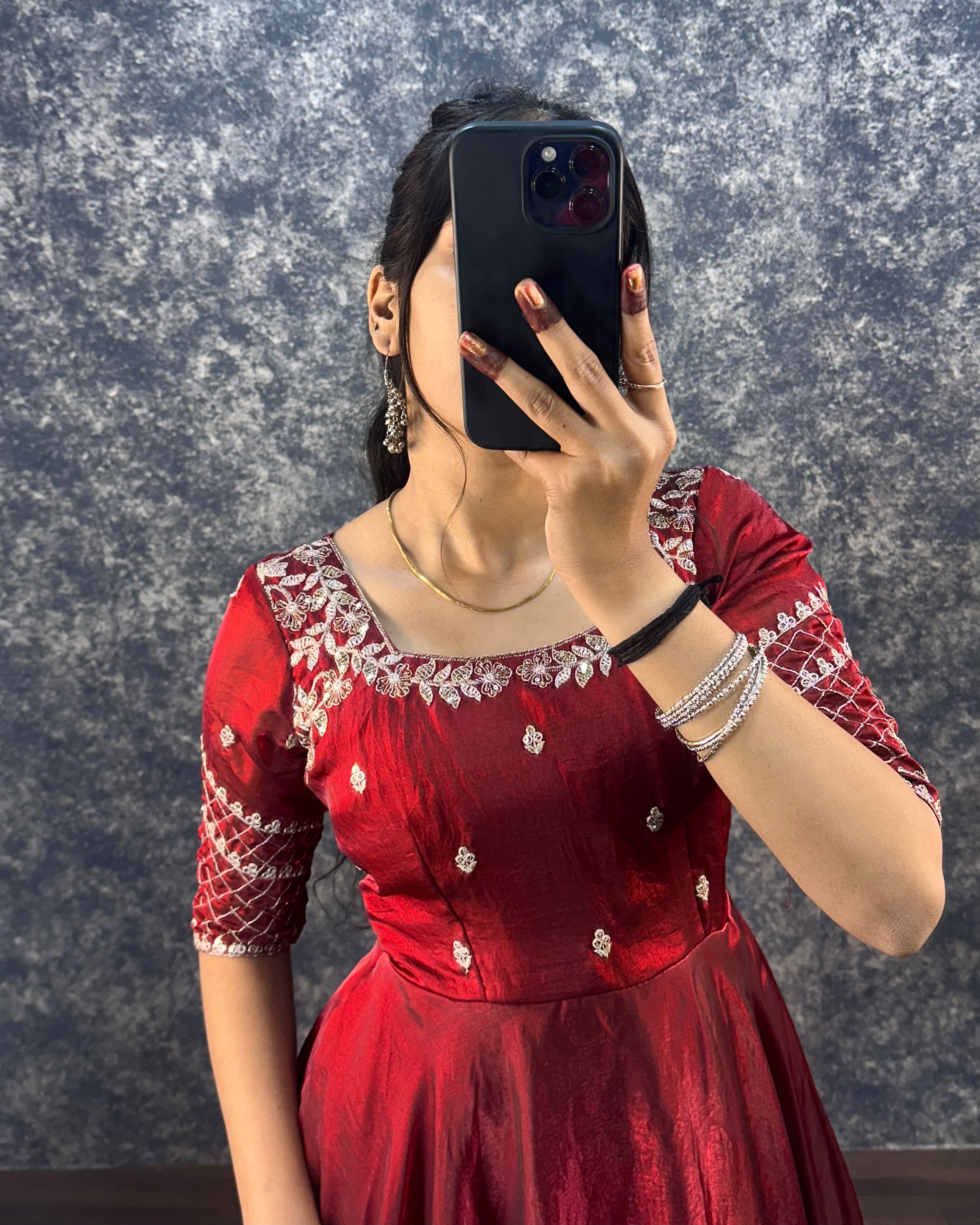 Sequence of gown with dupatta