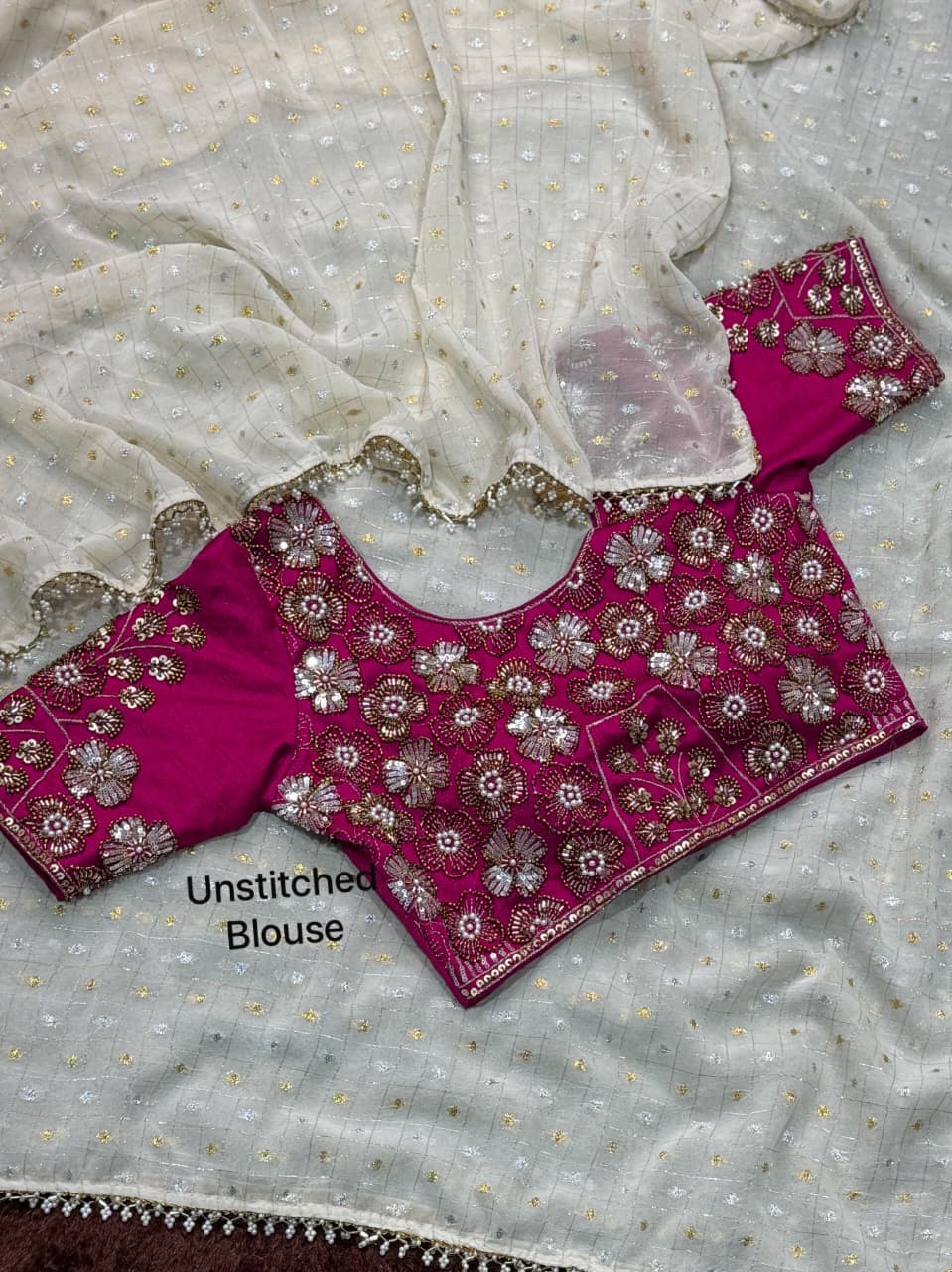 Cruchy georgette designer saree