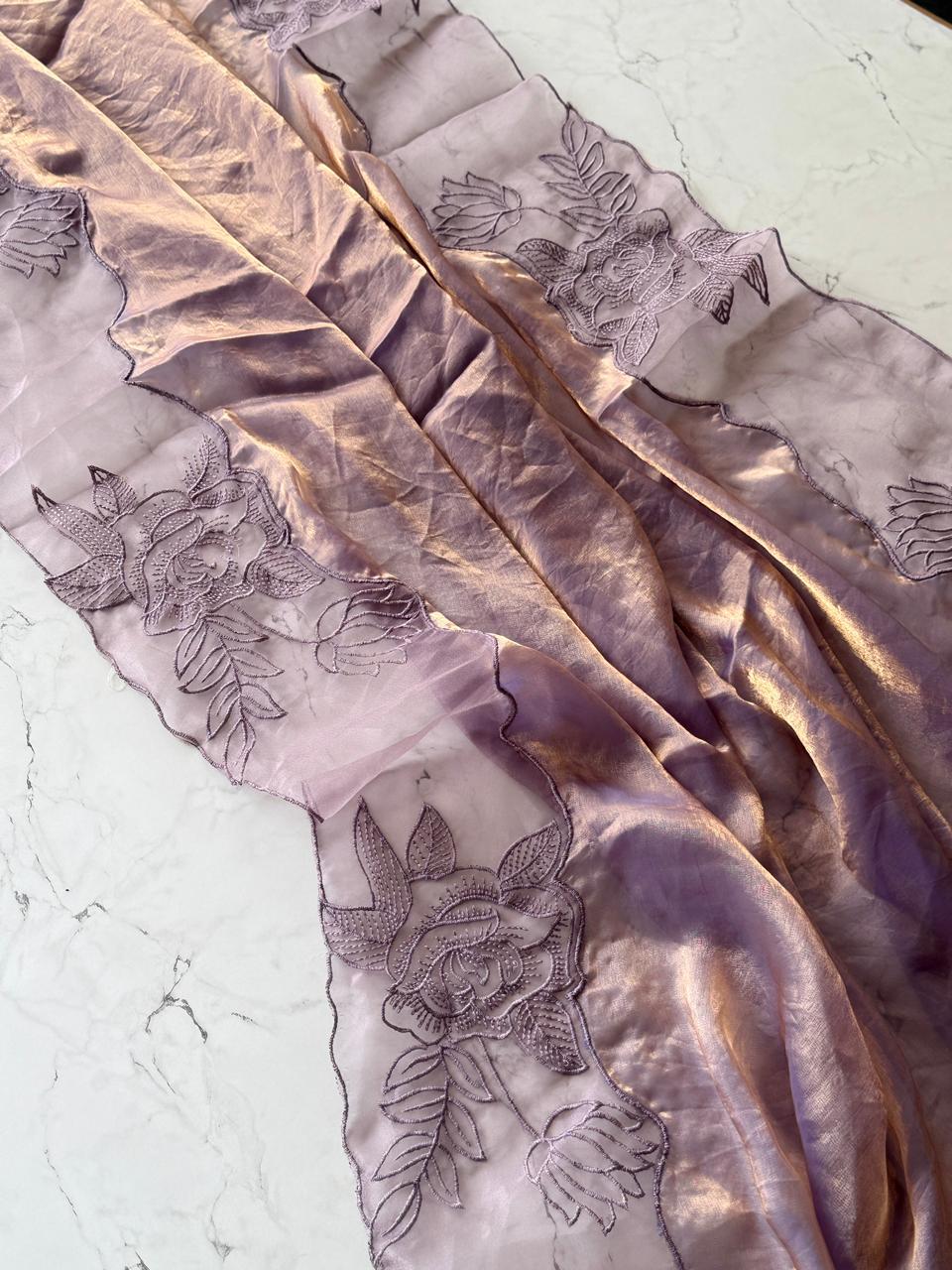 Applique work space silk saree