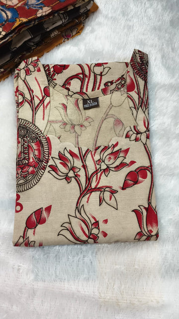 Pure kalamkari cotton kurti